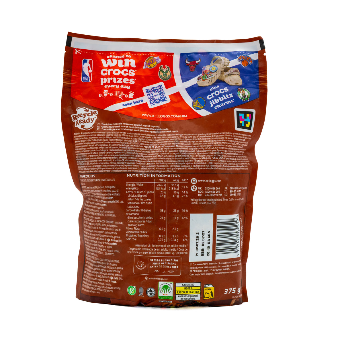 Granola Kellogg’s Extra cu ciocolată și alune de pădure, 375 g