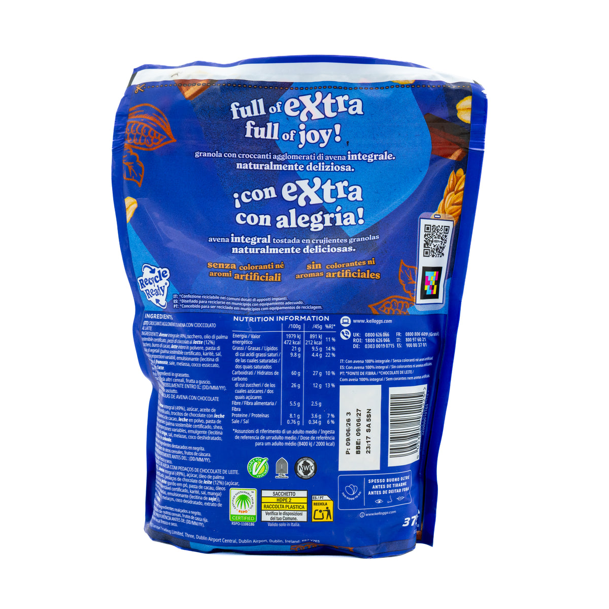 Granola Kellogg’s Extra cu ciocolată cu lapte