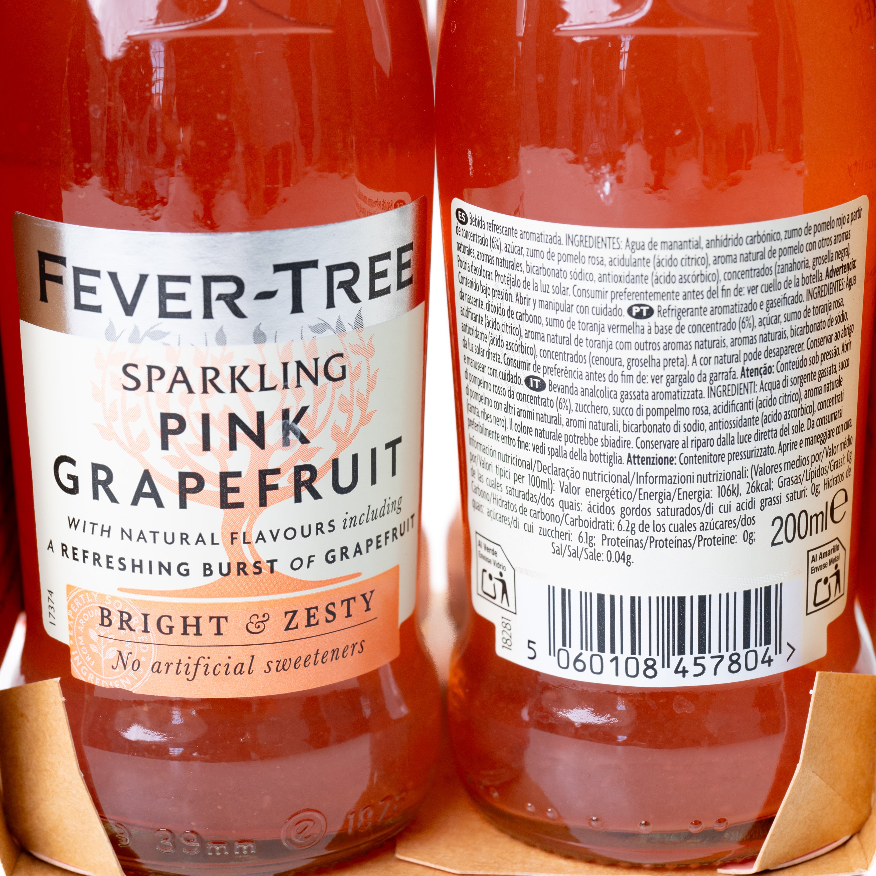 Sparkling Pink Grapefruit Fever-Tree, 4 x 200 ml