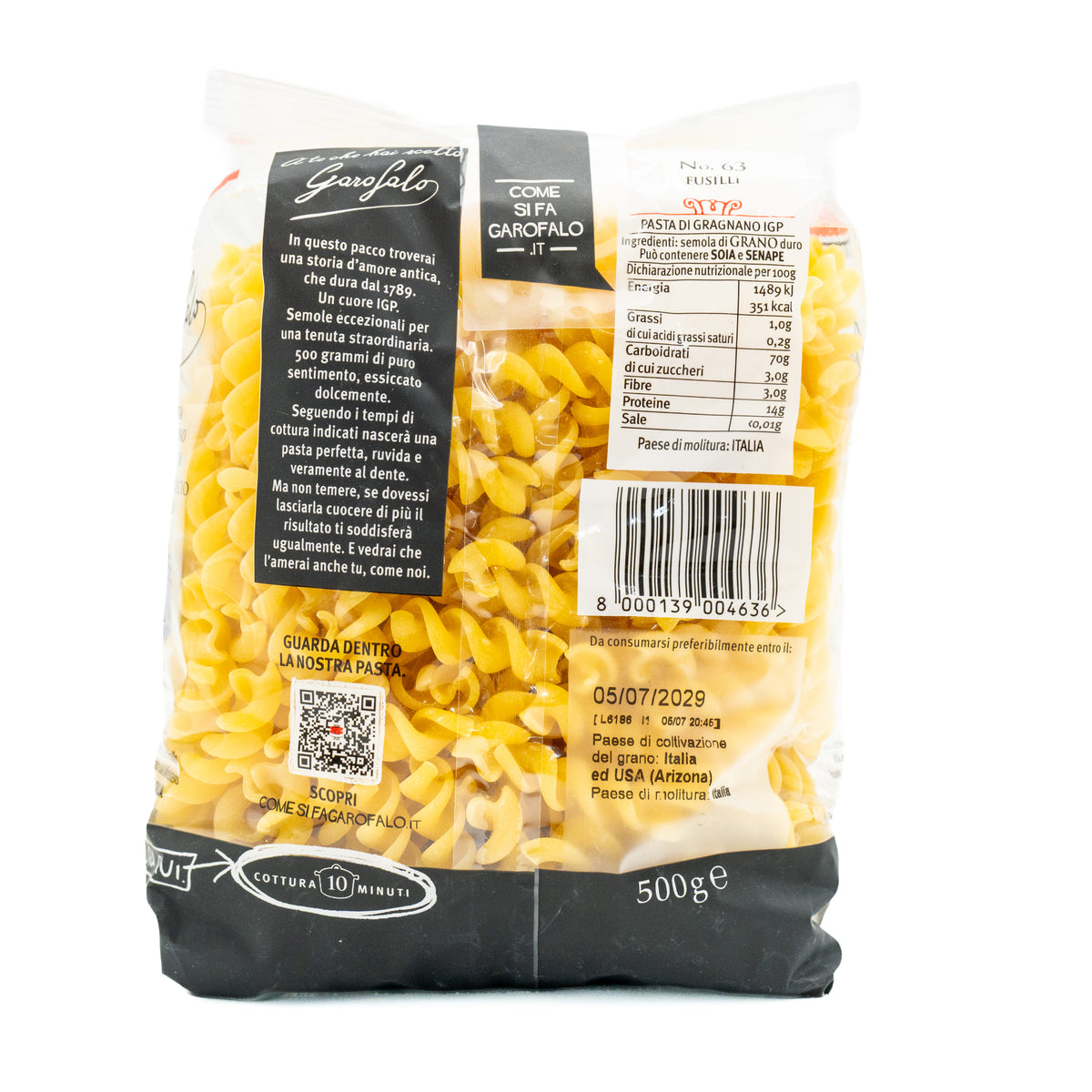 Paste Fusilli nr. 63 Garofalo, 500 g