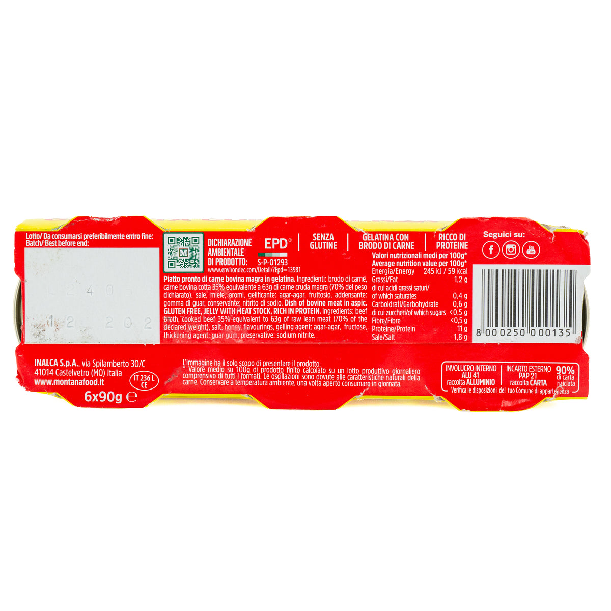 Carne de vită în aspic Montana, 6 × 90 g