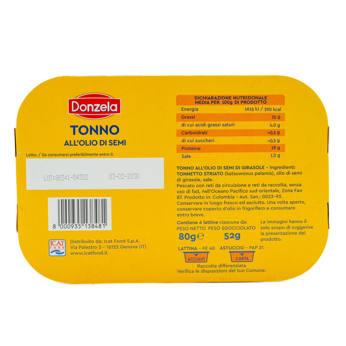 Ton Donzela în ulei de floarea-soarelui, 6 × 80 g