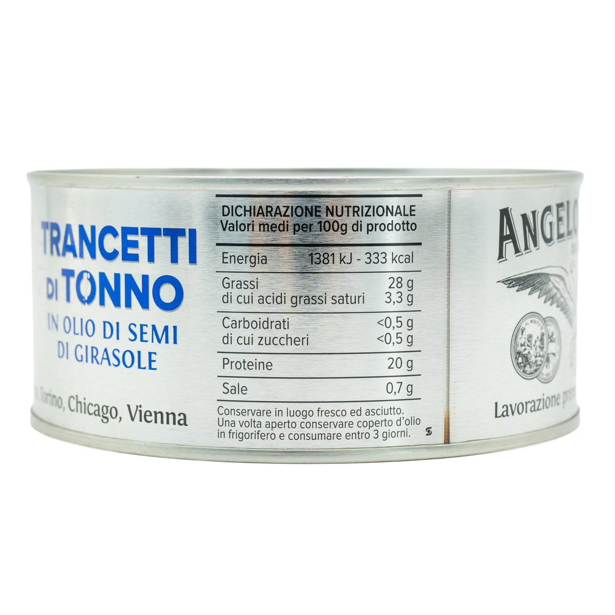 Bucăți de ton Angelo Parodi în ulei de floarea-soarelui, 1 kg