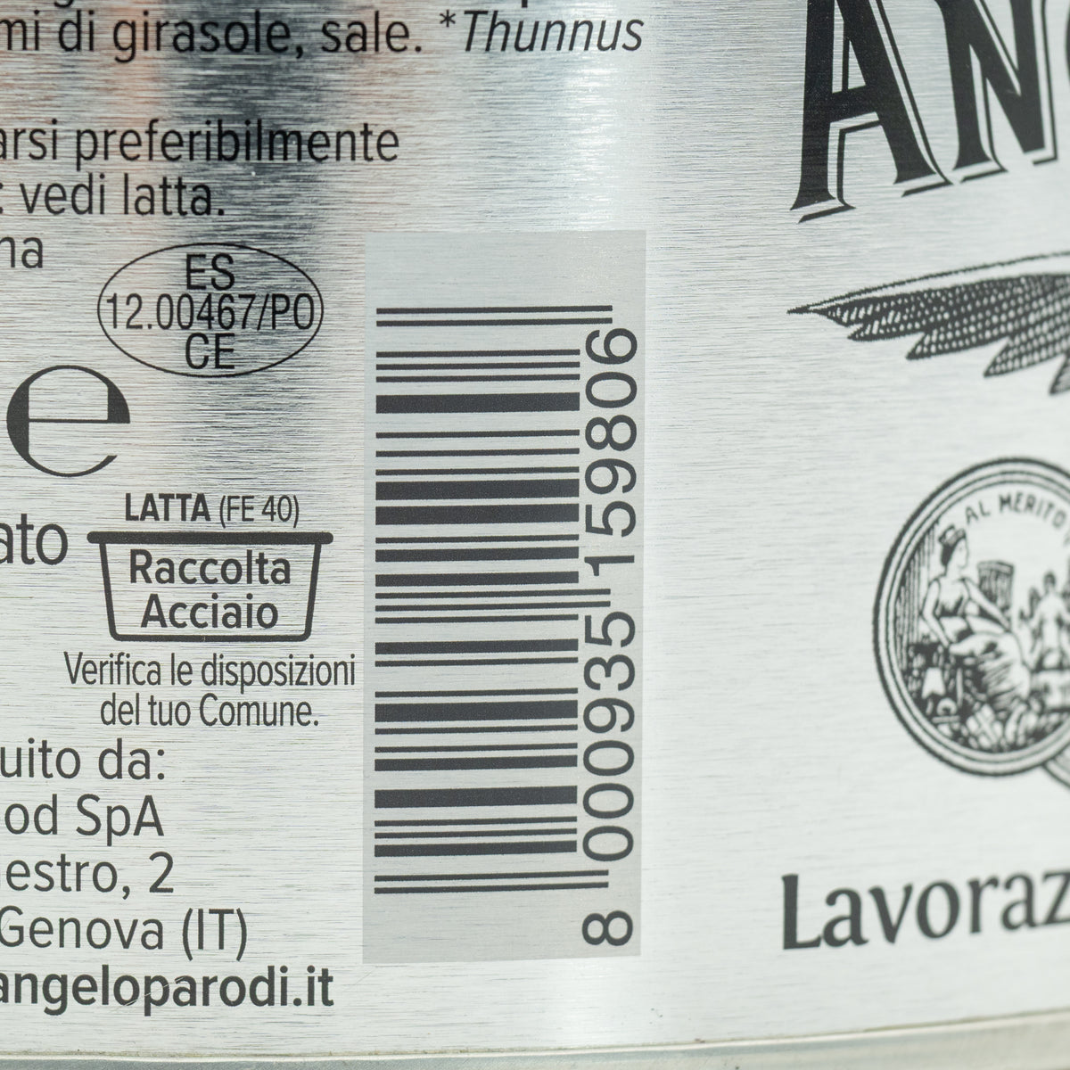 Bucăți de ton Angelo Parodi în ulei de floarea-soarelui, 1 kg