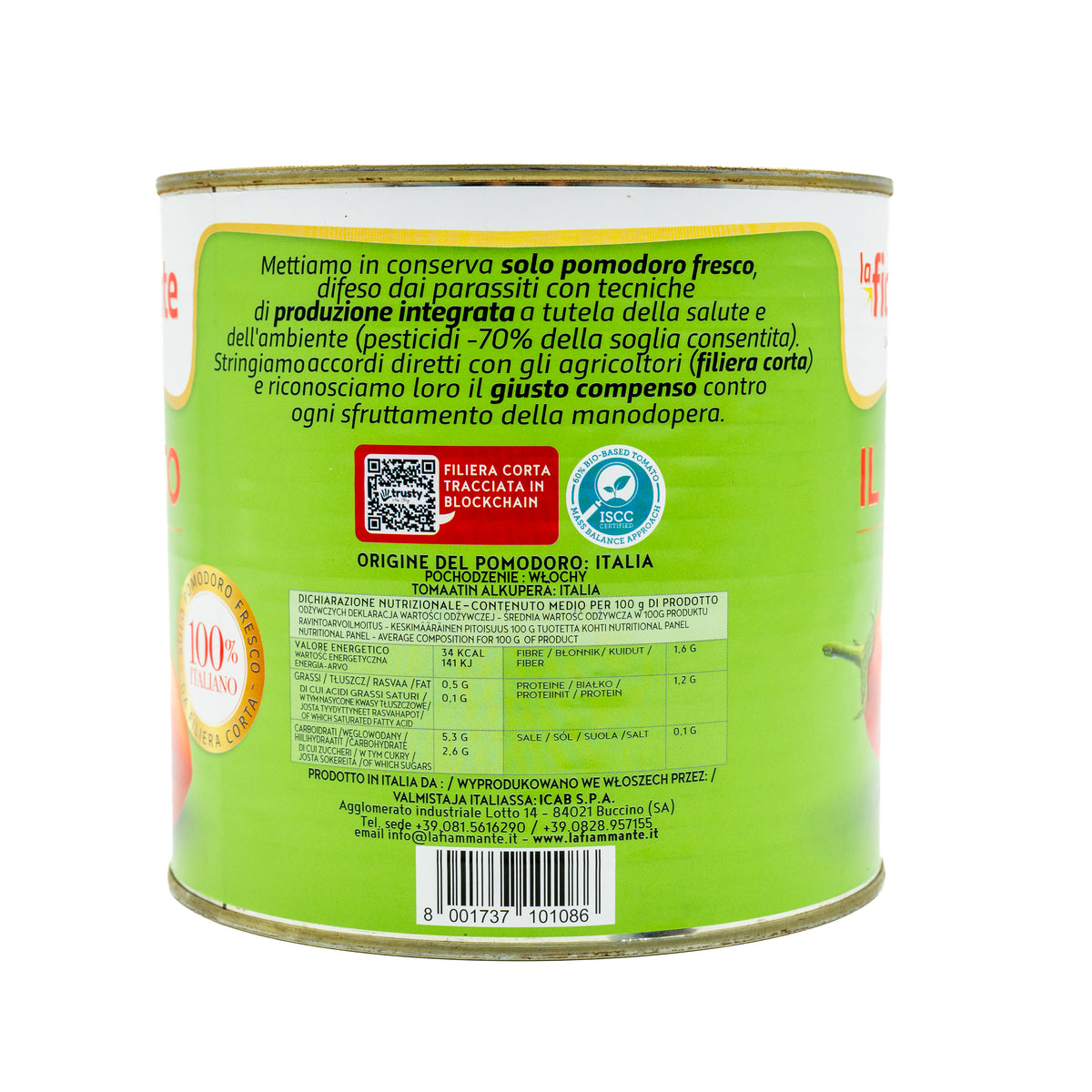 Roșii decojite La Fiammante Il Pelato, 2,5 kg