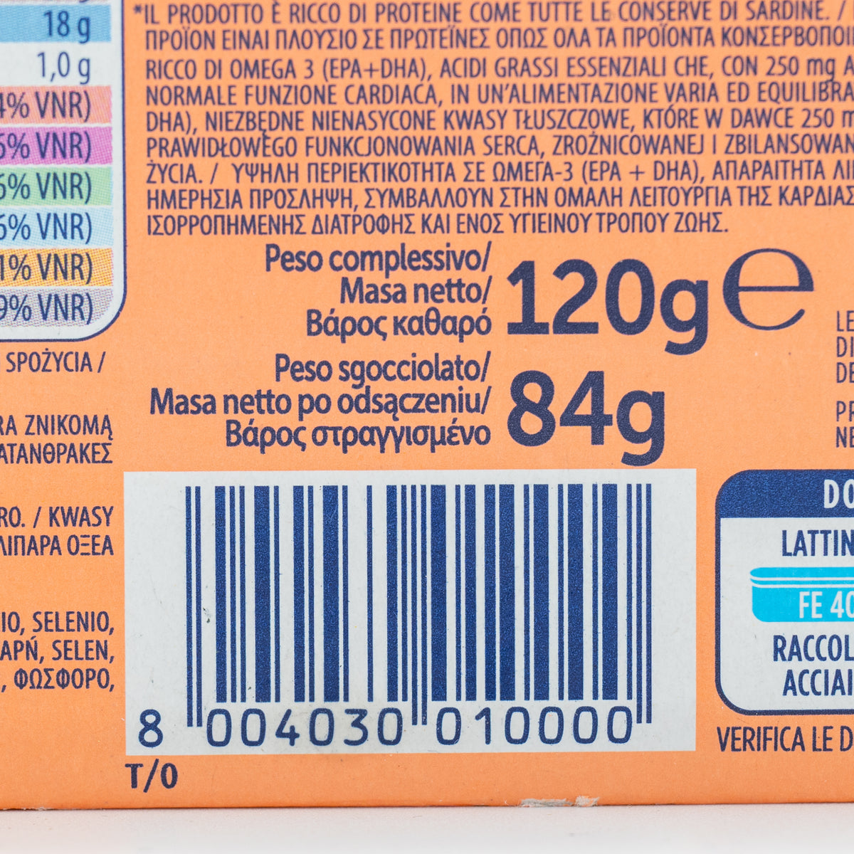 Sardine Rio Mare în ulei de măsline, 120 g