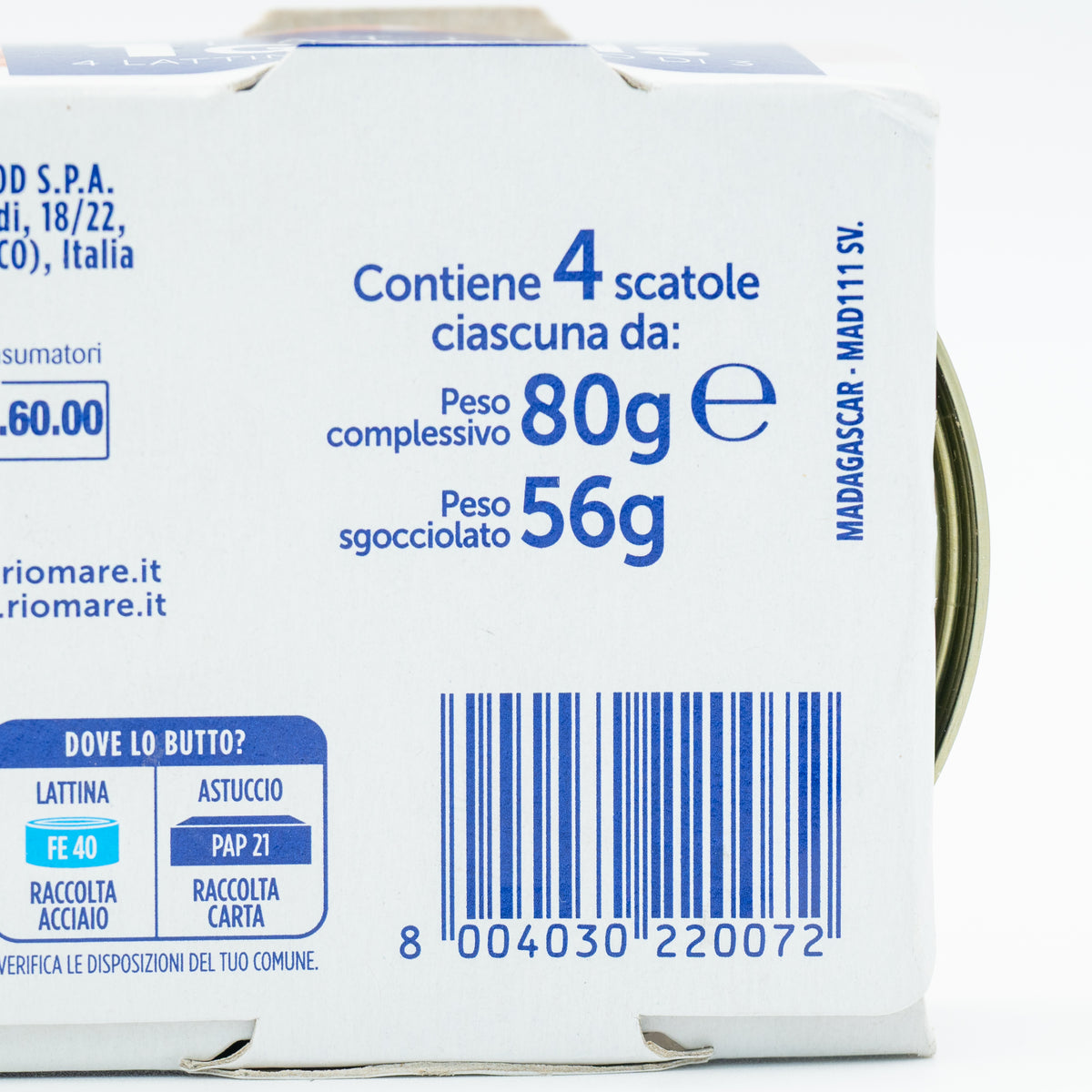 Ton Rio Mare în suc propriu, 4 × 80 g