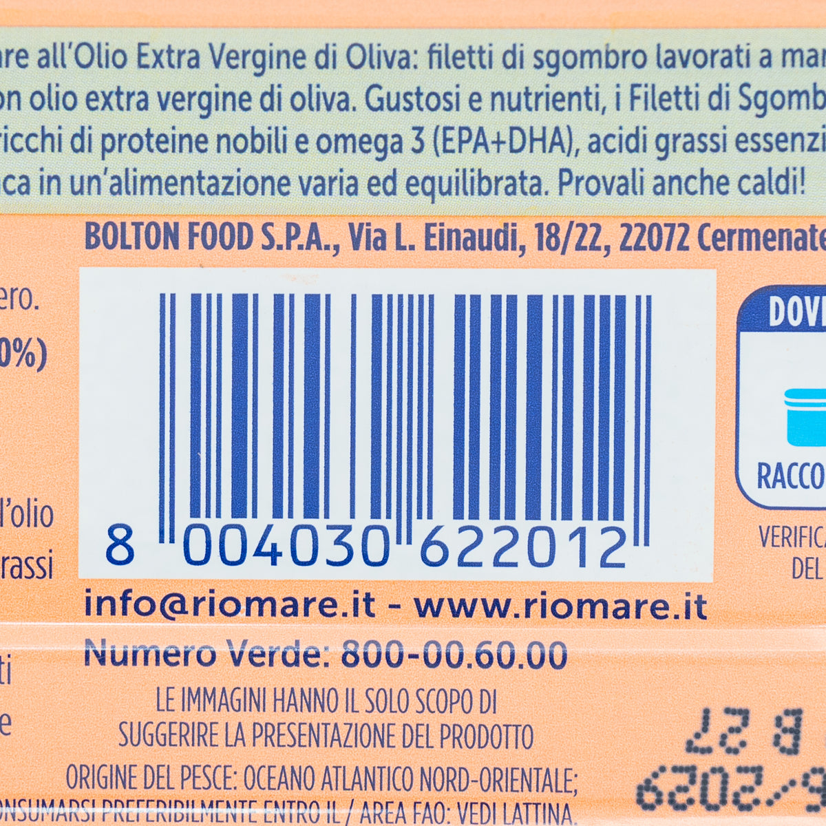 Fileuri de macrou la grătar în ulei de măsline extravirgin Rio Mare, 120 g