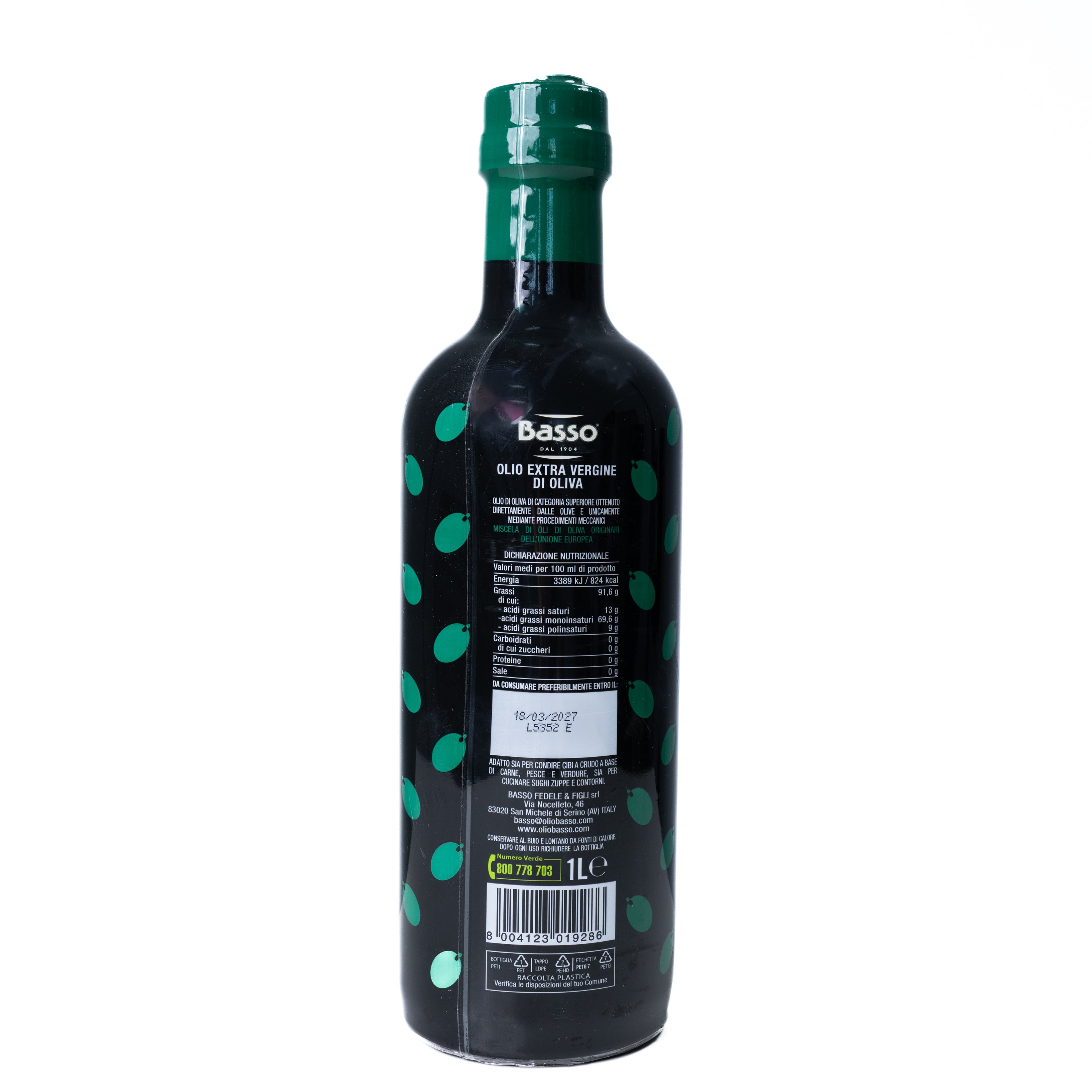 Ulei de măslines extravirgin Basso, 1 L