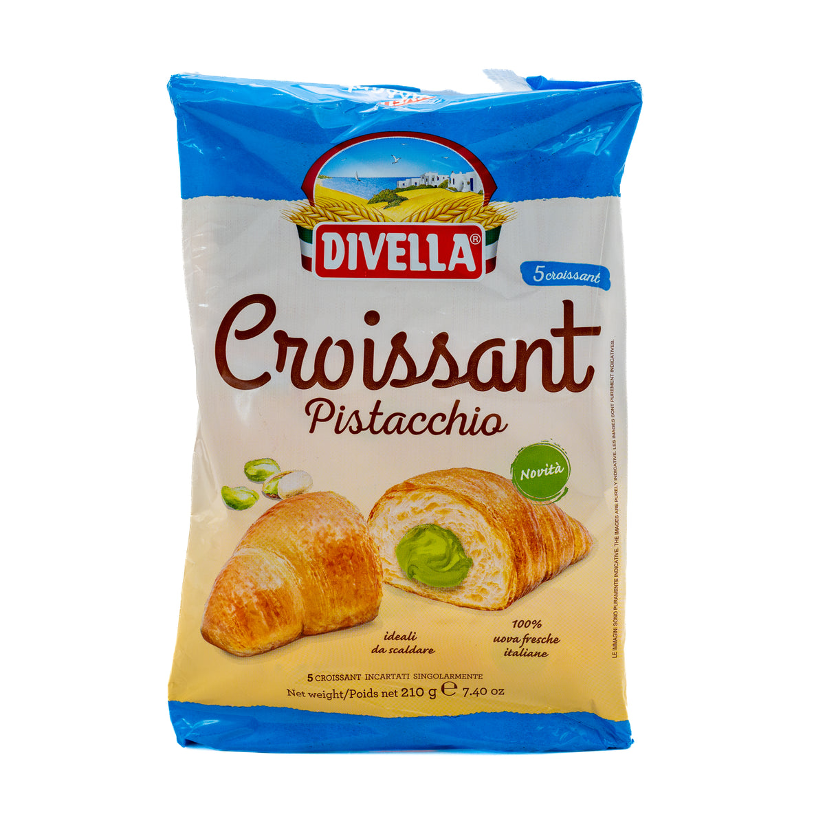 Croissante cu fistic Divella, 5 bucăți, 210 g