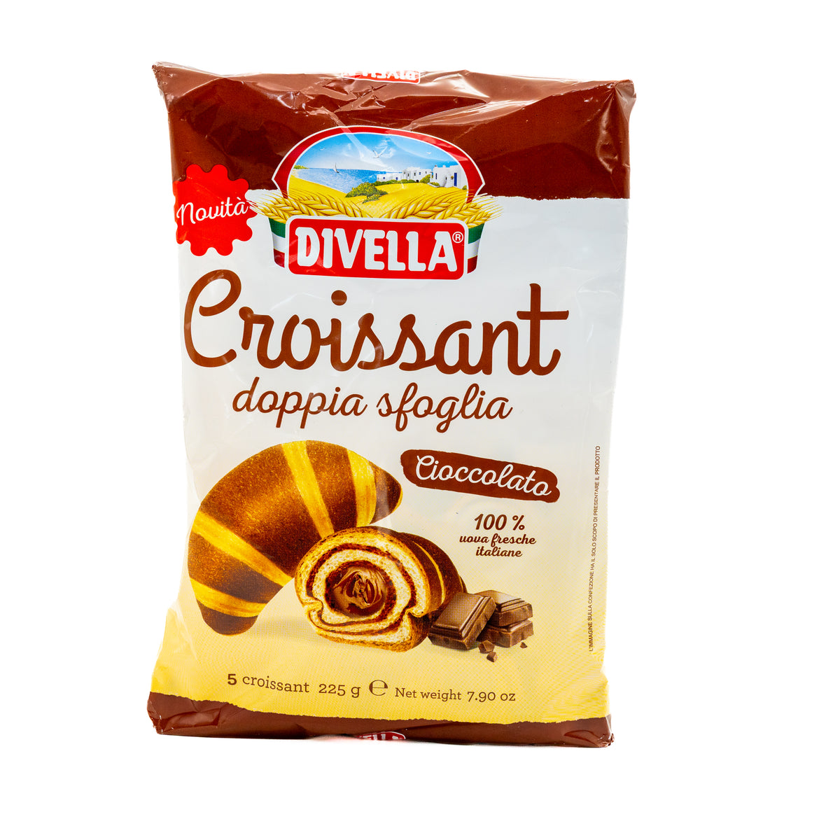 Croissante Doppia Sfoglia cu ciocolată Divella, 5 bucăți, 225 g