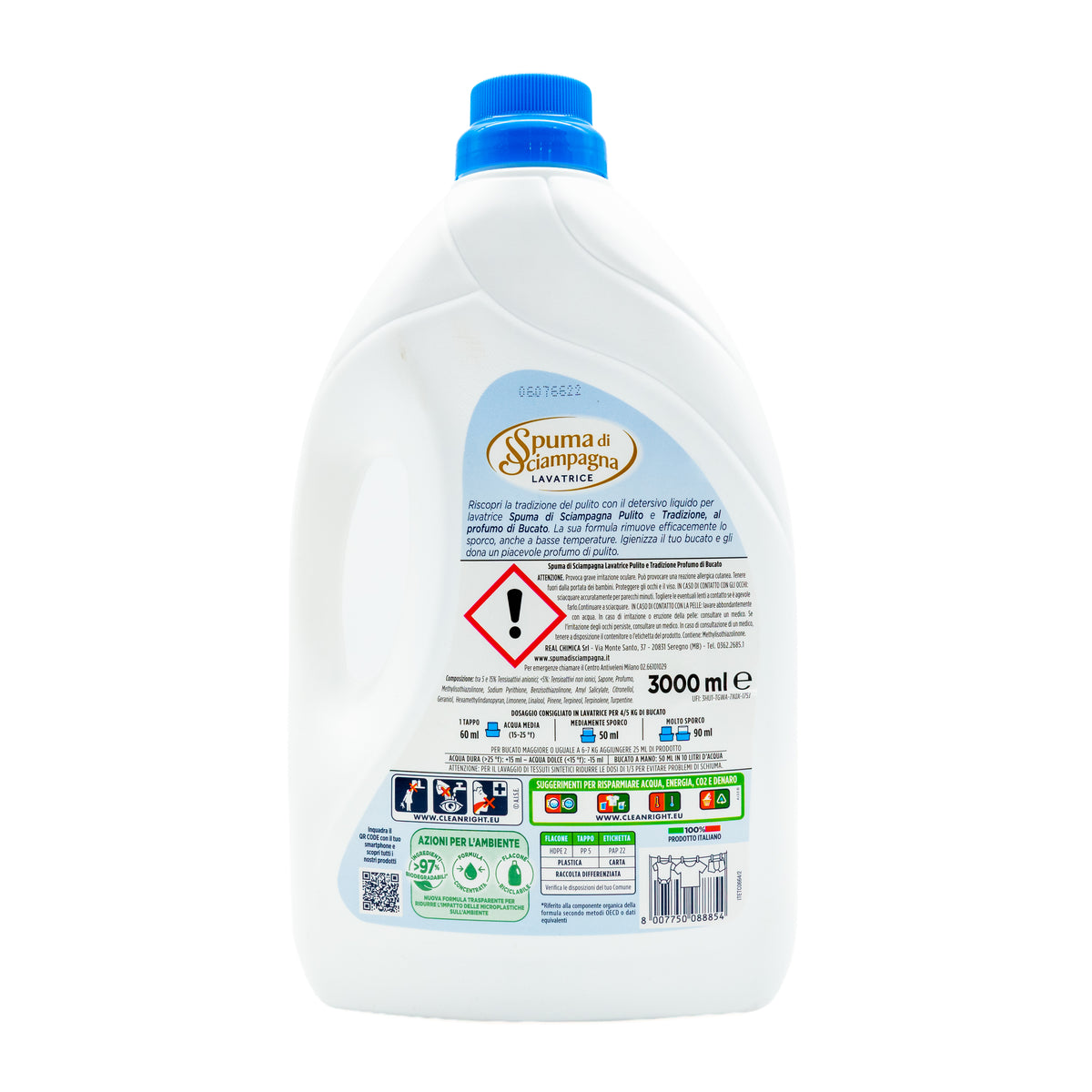 Detergent lichid Spuma di Sciampagna Profumo di Bucato, 3 l, 60 spălări
