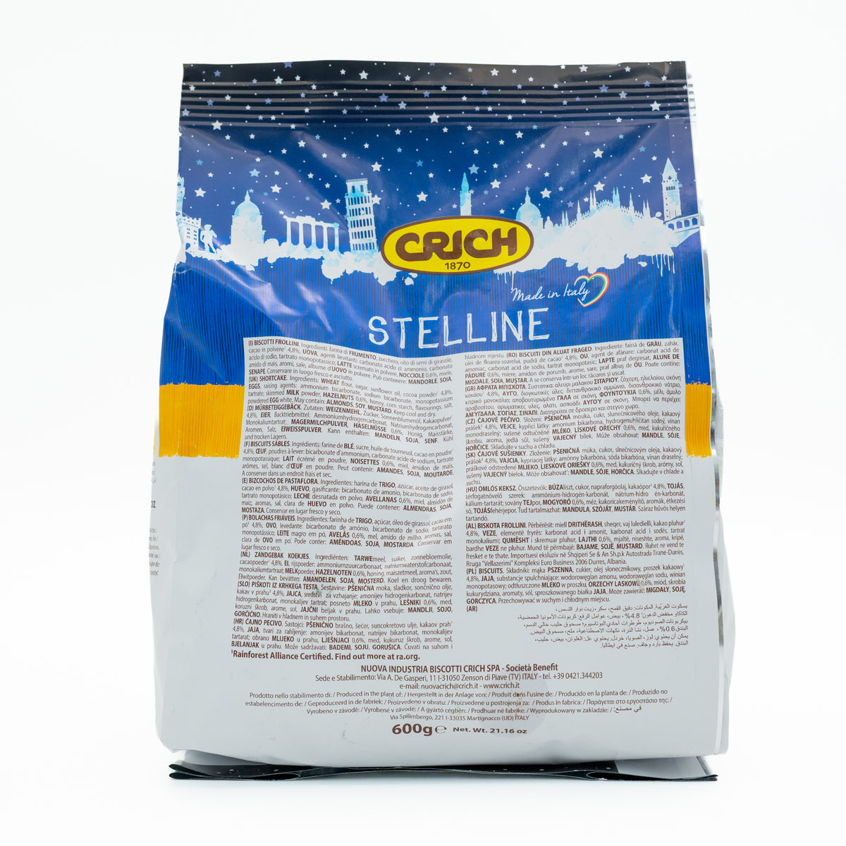 Biscuiți Stelline cu cacao și alune de pădure Crich, 600 g