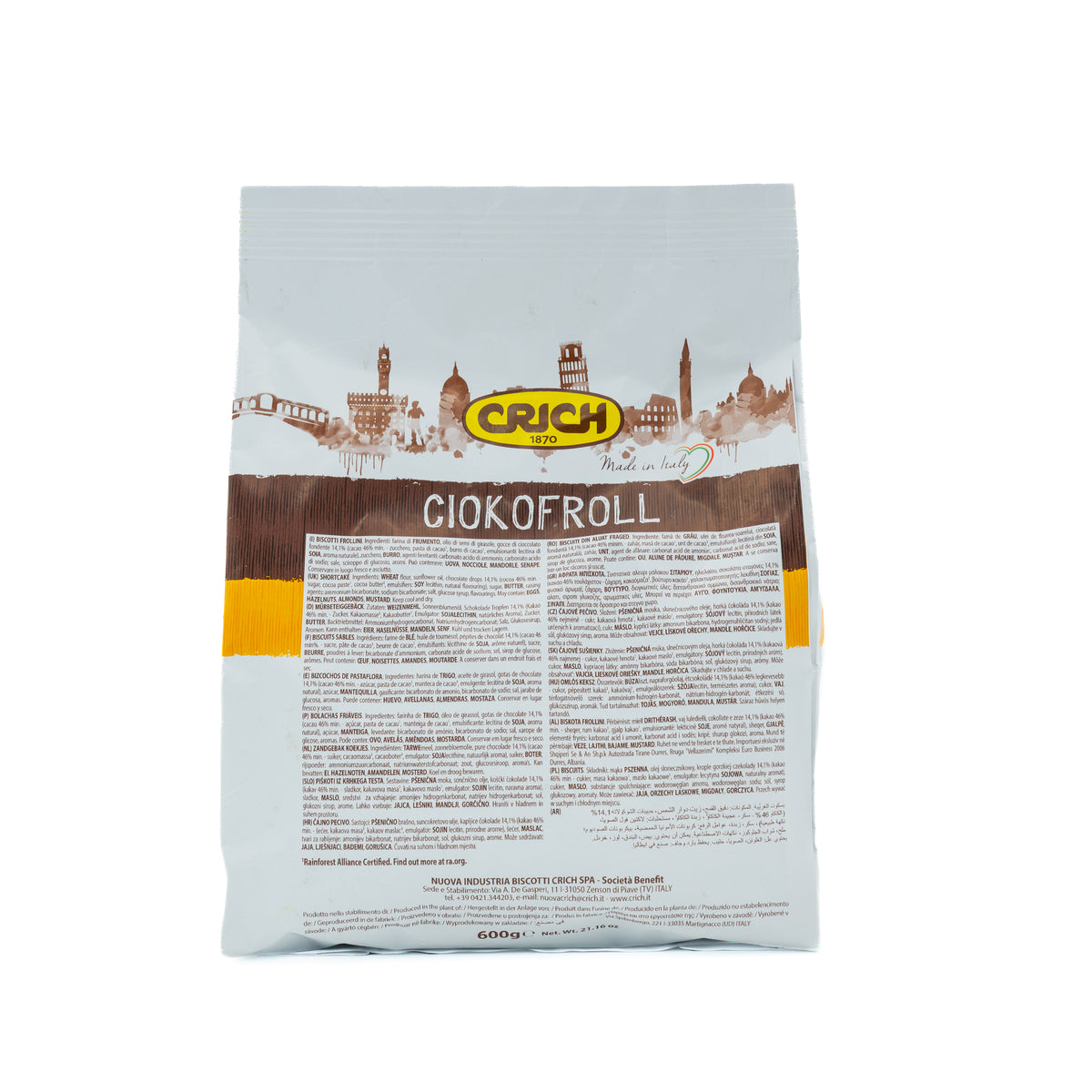 Biscuiți Crich Ciokofroll cu picături de ciocolată, 600 g