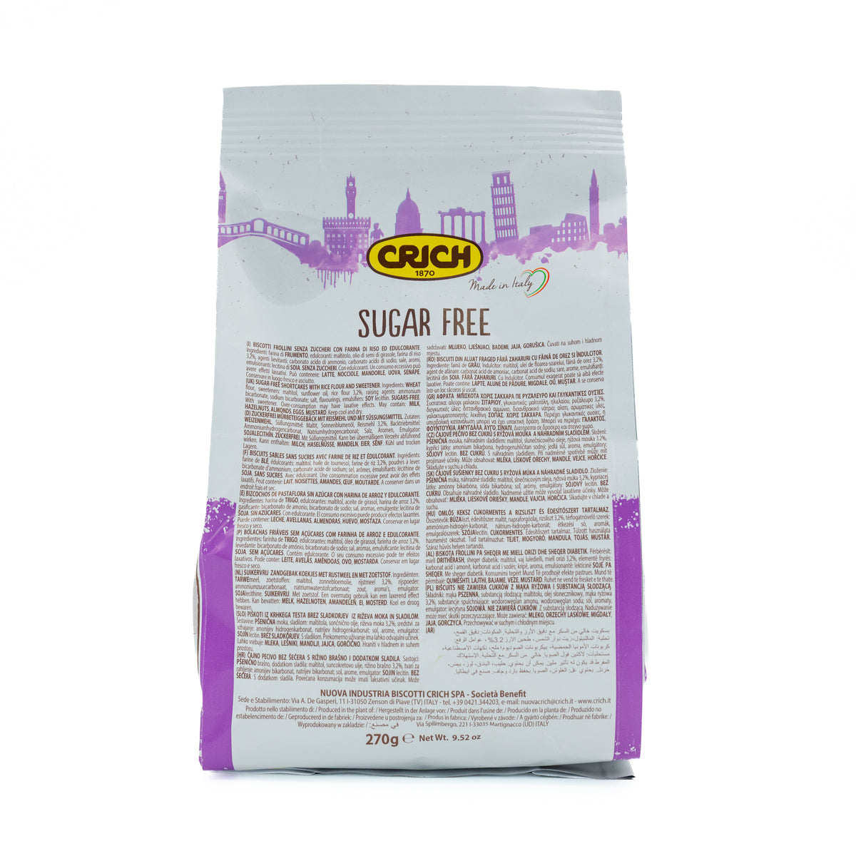 Biscuiți fără zahăr cu făină de orez Crich, 270 g