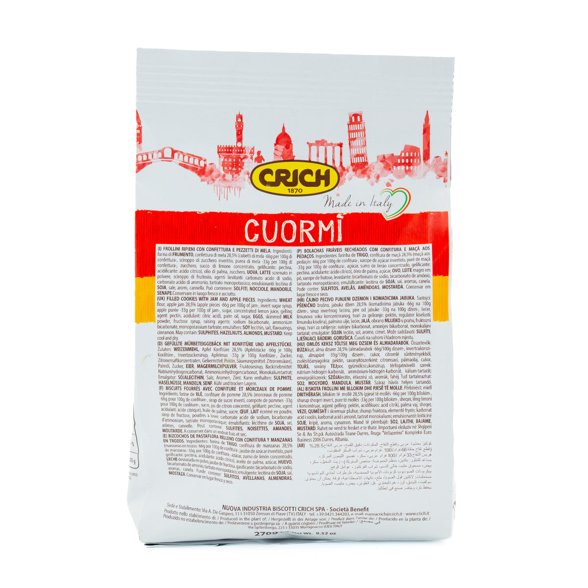 Biscuiți Cuormi cu umplutură de mere Crich, 270 g
