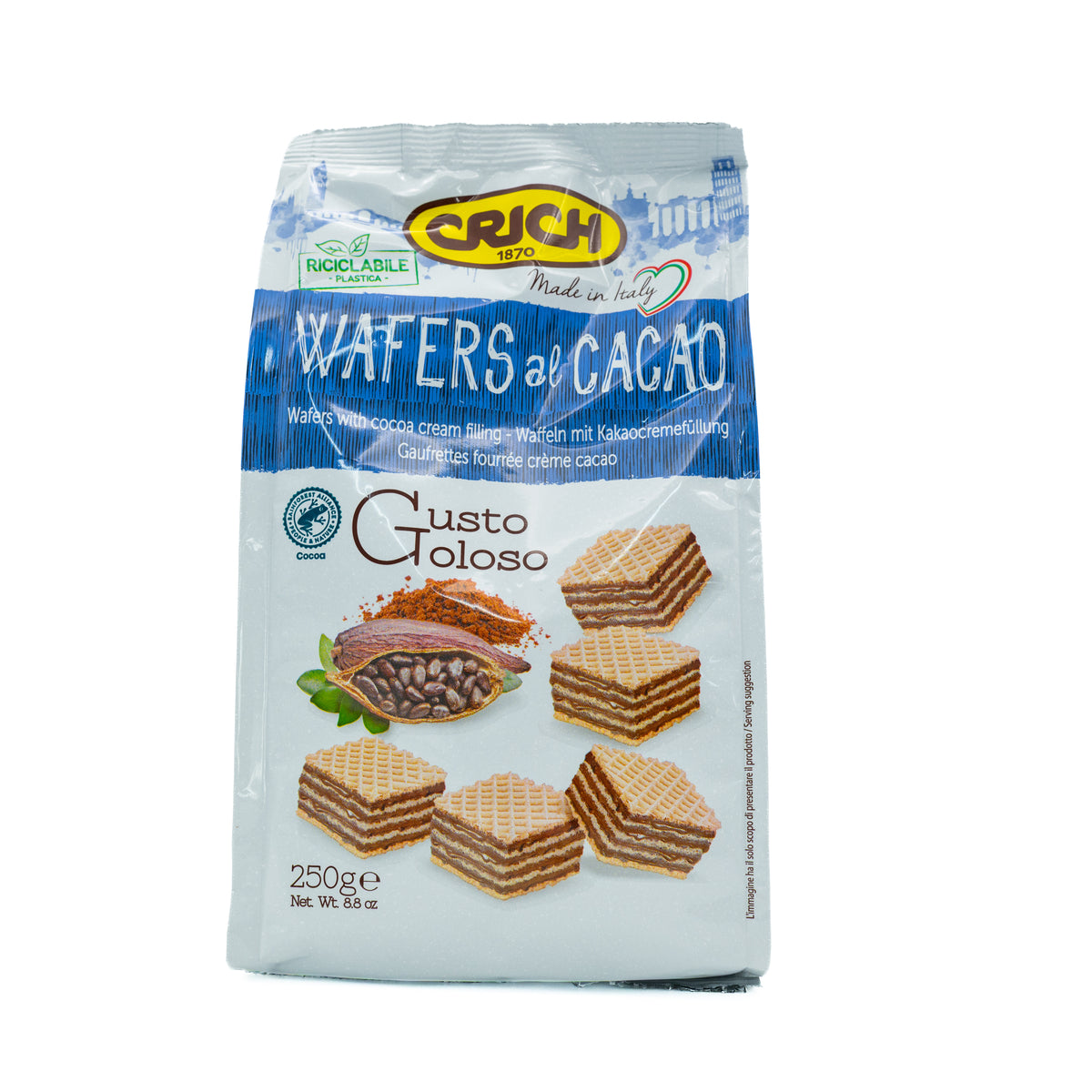 Napolitane cu cremă de cacao Crich, 250 g