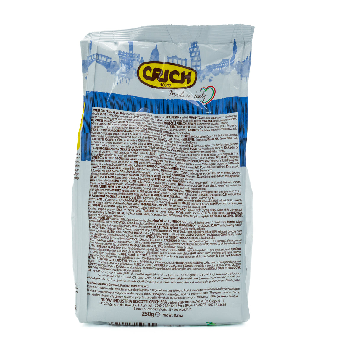 Napolitane cu cremă de cacao Crich, 250 g