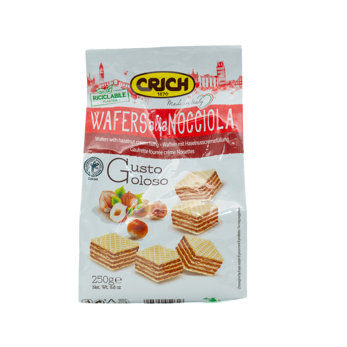 Napolitane cu cremă de alune de pădure Crich, 250 g