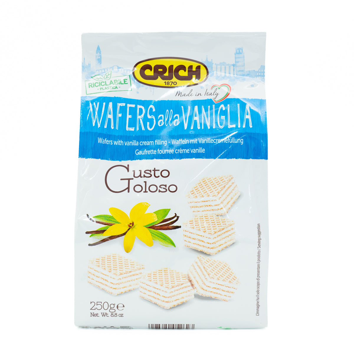 Napolitane cu cremă de vanilie Crich, 250 g