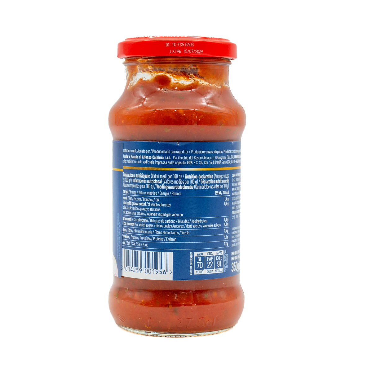 Sos de roșii cu busuioc ’O Sole ’e Napule, 350 g