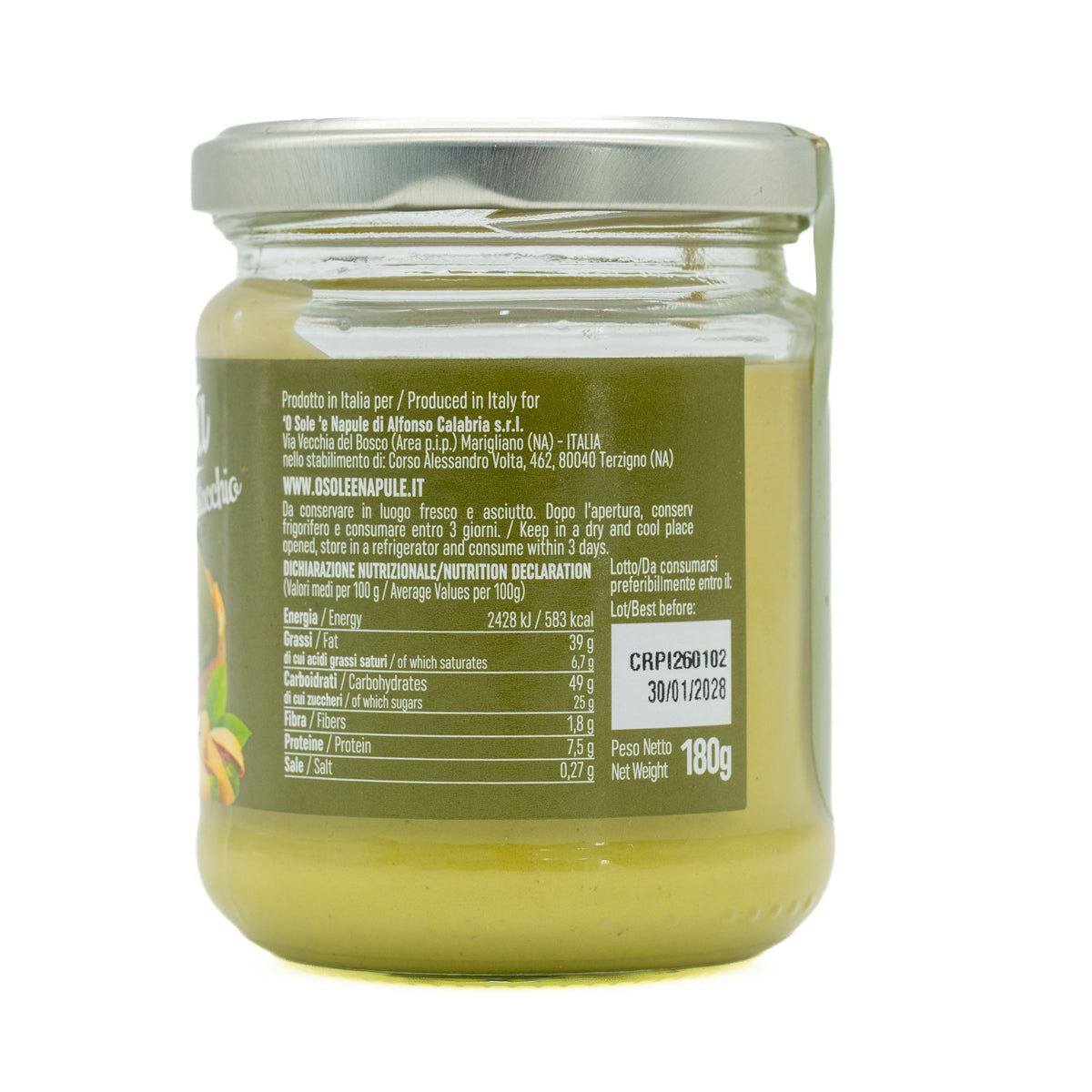 Cremă tartinabilă cu fistic Dolcefetta, 180 g