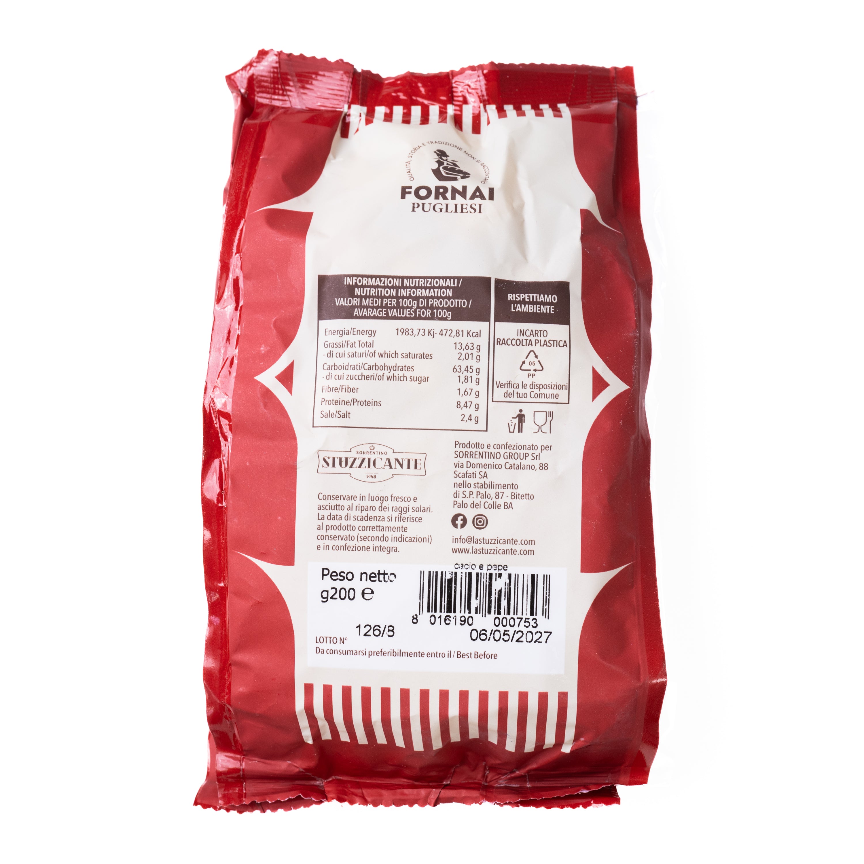 Tarallini Cacio e Pepe Fornai Pugliesi, 200 g