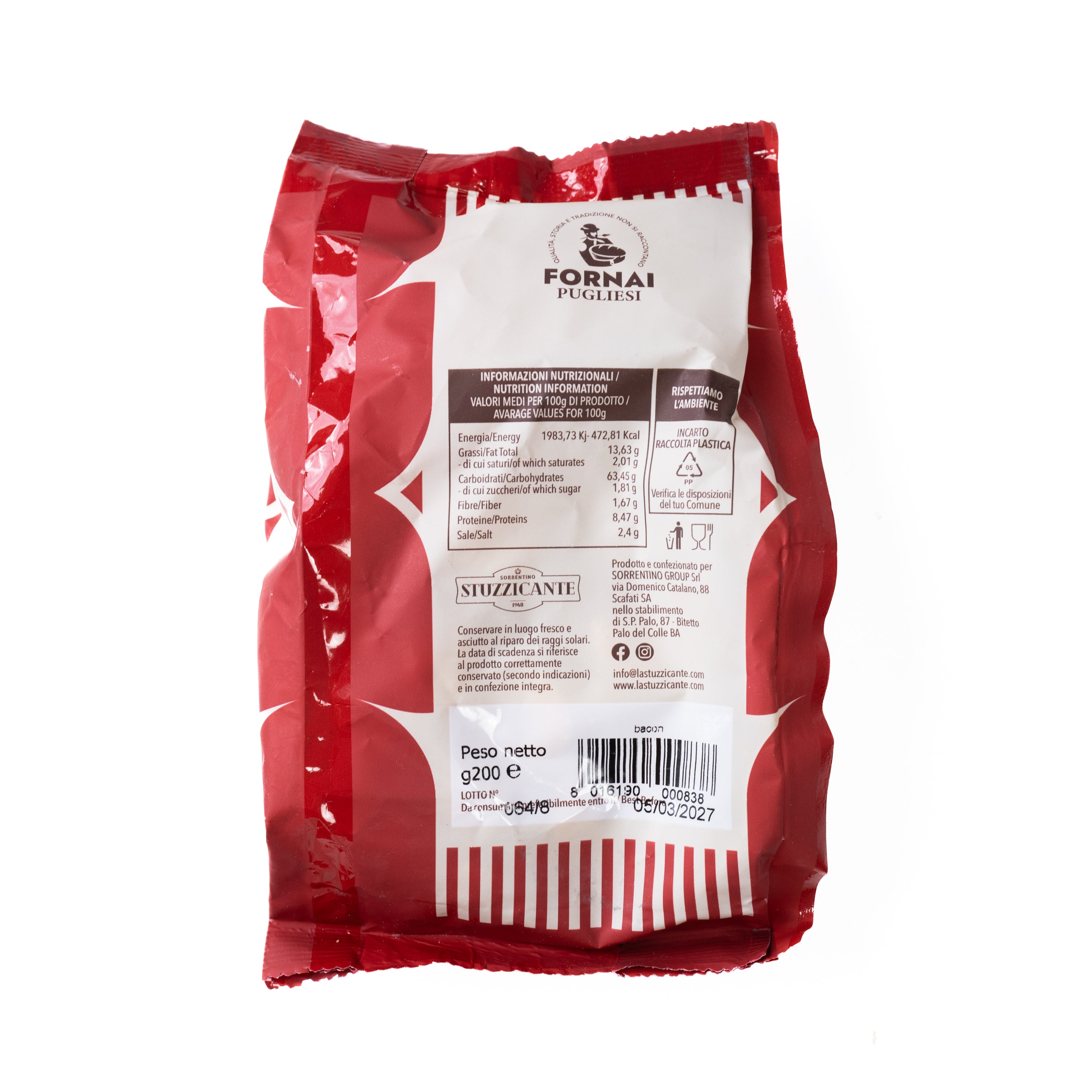 Tarallini cu bacon Fornai Pugliesi, 200 g