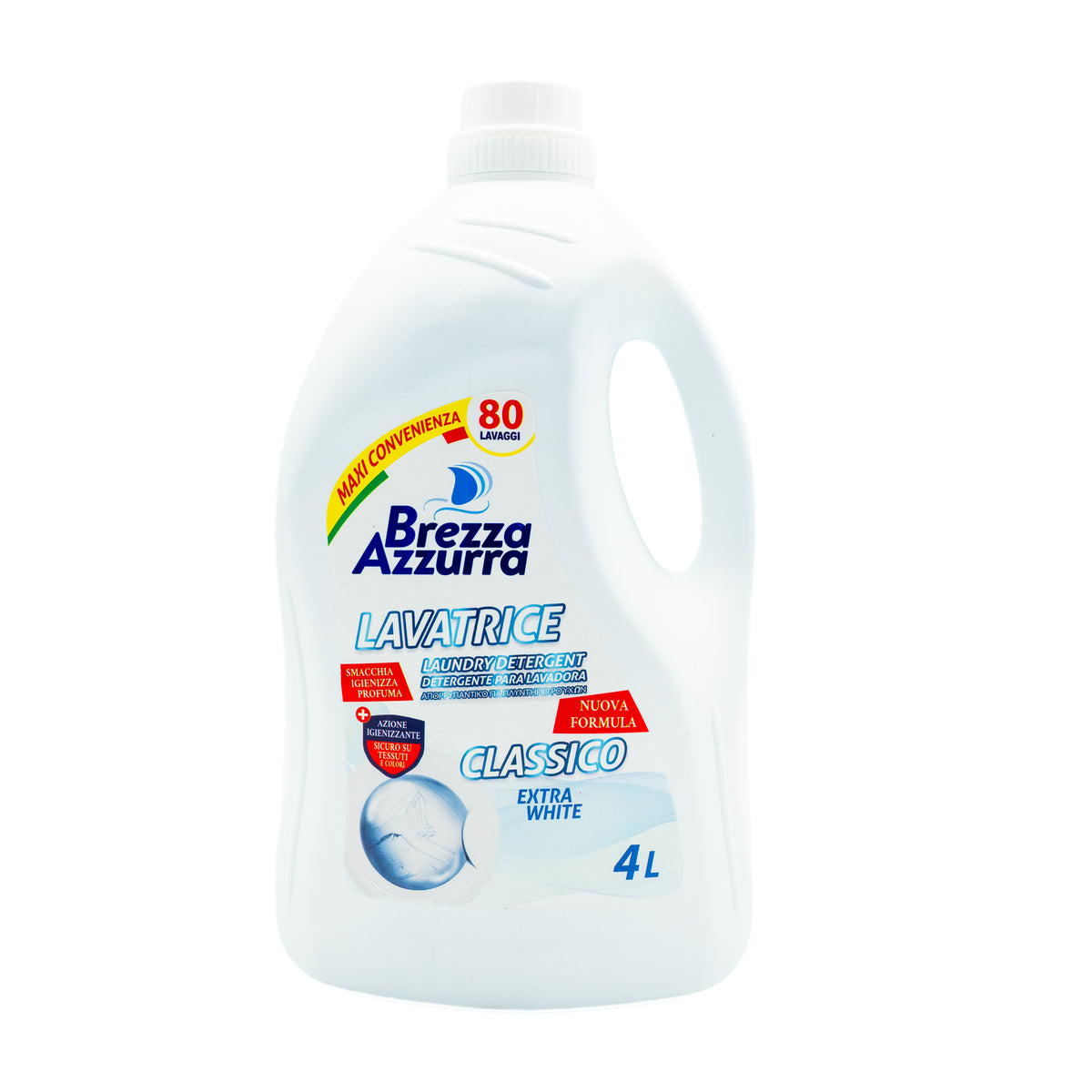 Detergent lichid Classico Extra White Brezza Azzurra, 4 l, 80 spălări