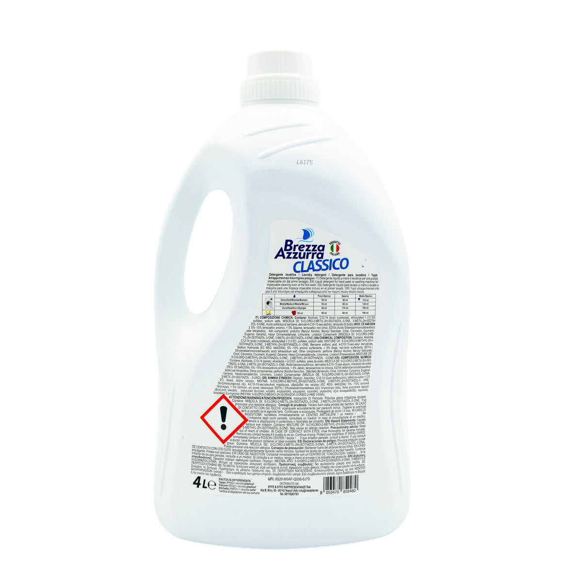 Detergent lichid Classico Extra White Brezza Azzurra, 4 l, 80 spălări