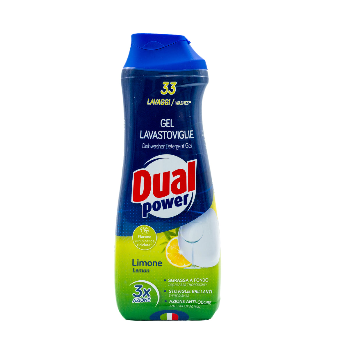 Detergent gel pentru mașina de spălat vase cu lămâie Dual Power, 660 ml, 33 spălări