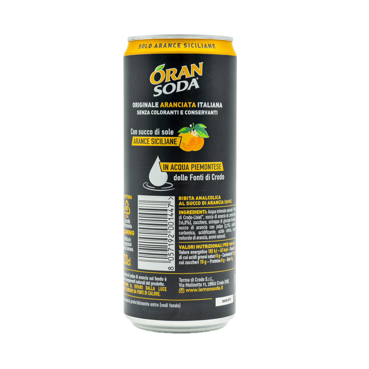 Băutură carbogazoasă Crodo Oransoda cu portocale, 330 ml