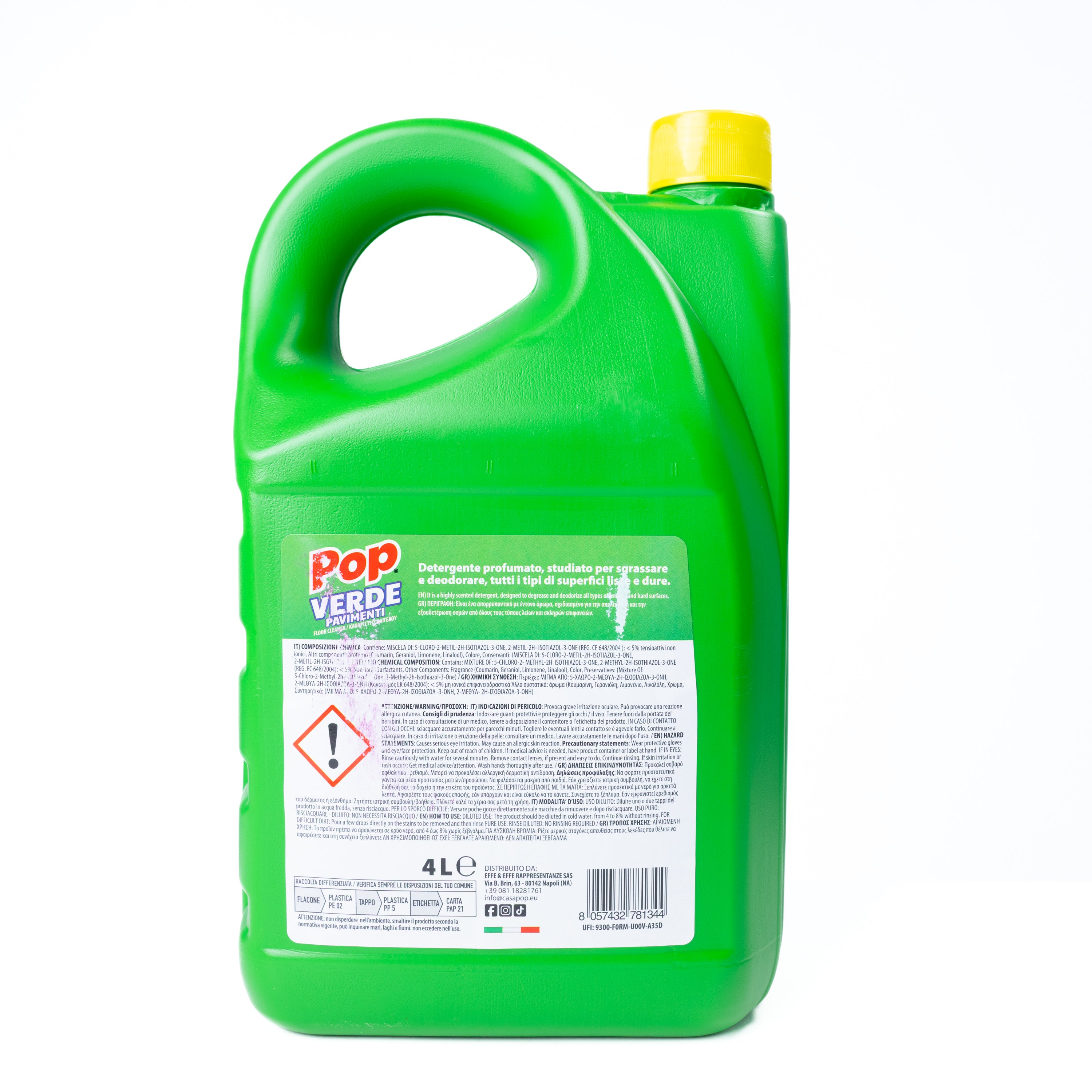 Detergent pentru pardoseli POP verde Pavimenti, 4 L