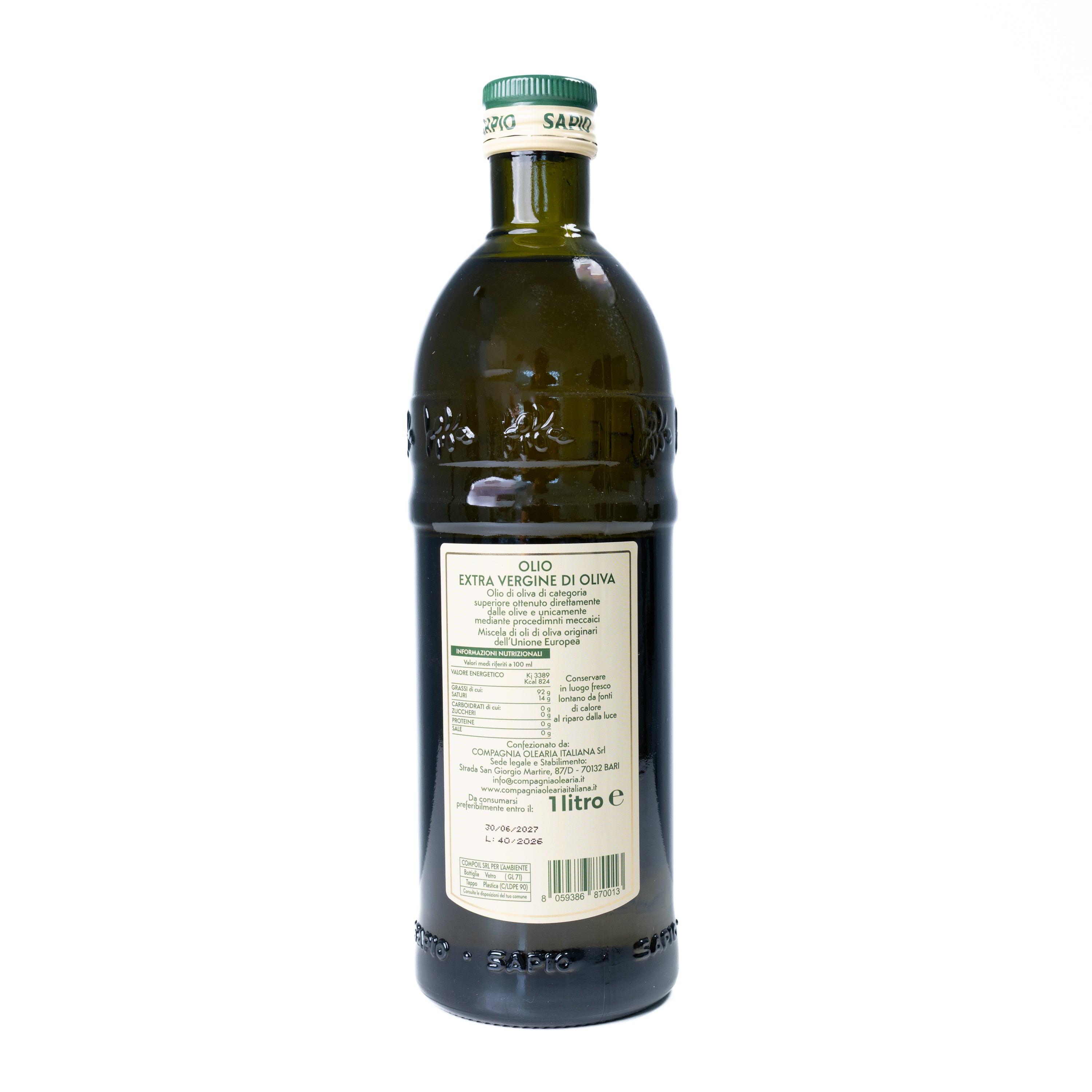 Ulei de măslines extravirgin Sapio, 1 L