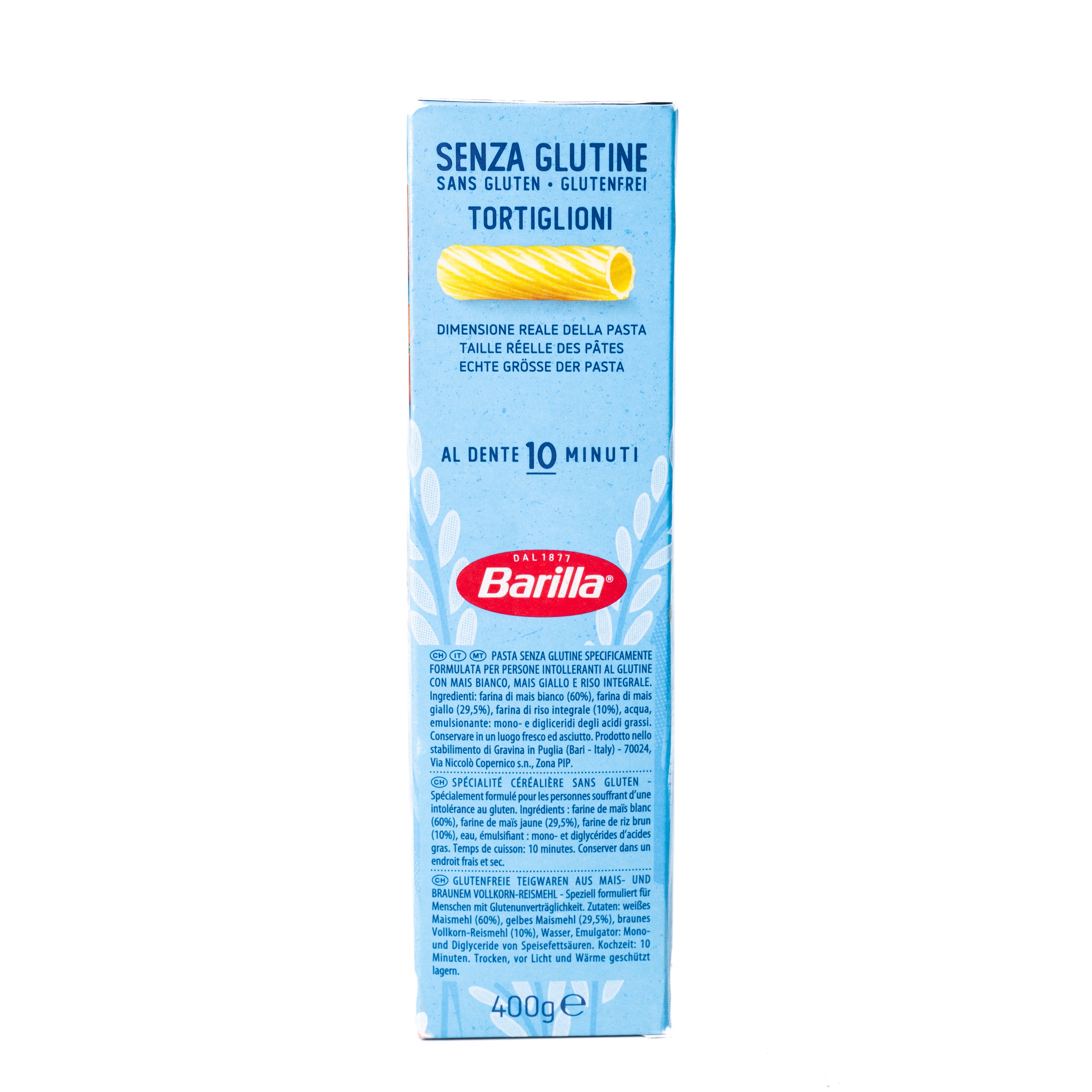 Tortiglioni fără gluten Barilla, 400 g
