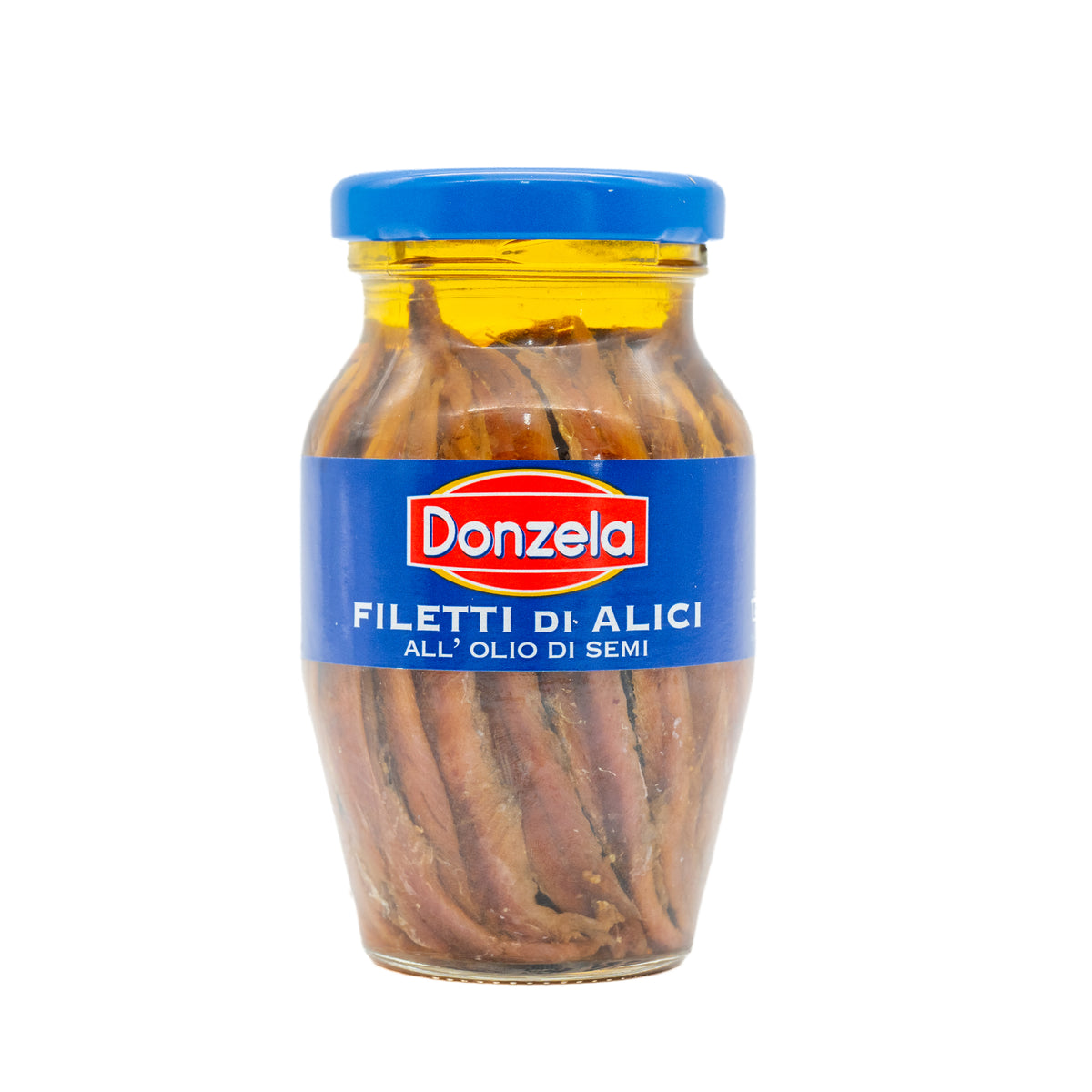 Fileuri de anșoa în ulei de floarea-soarelui Donzela, 155 g