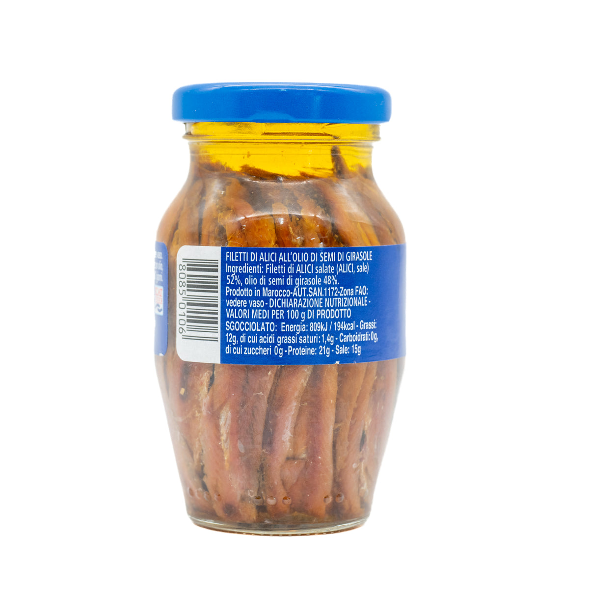 Fileuri de anșoa în ulei de floarea-soarelui Donzela, 155 g