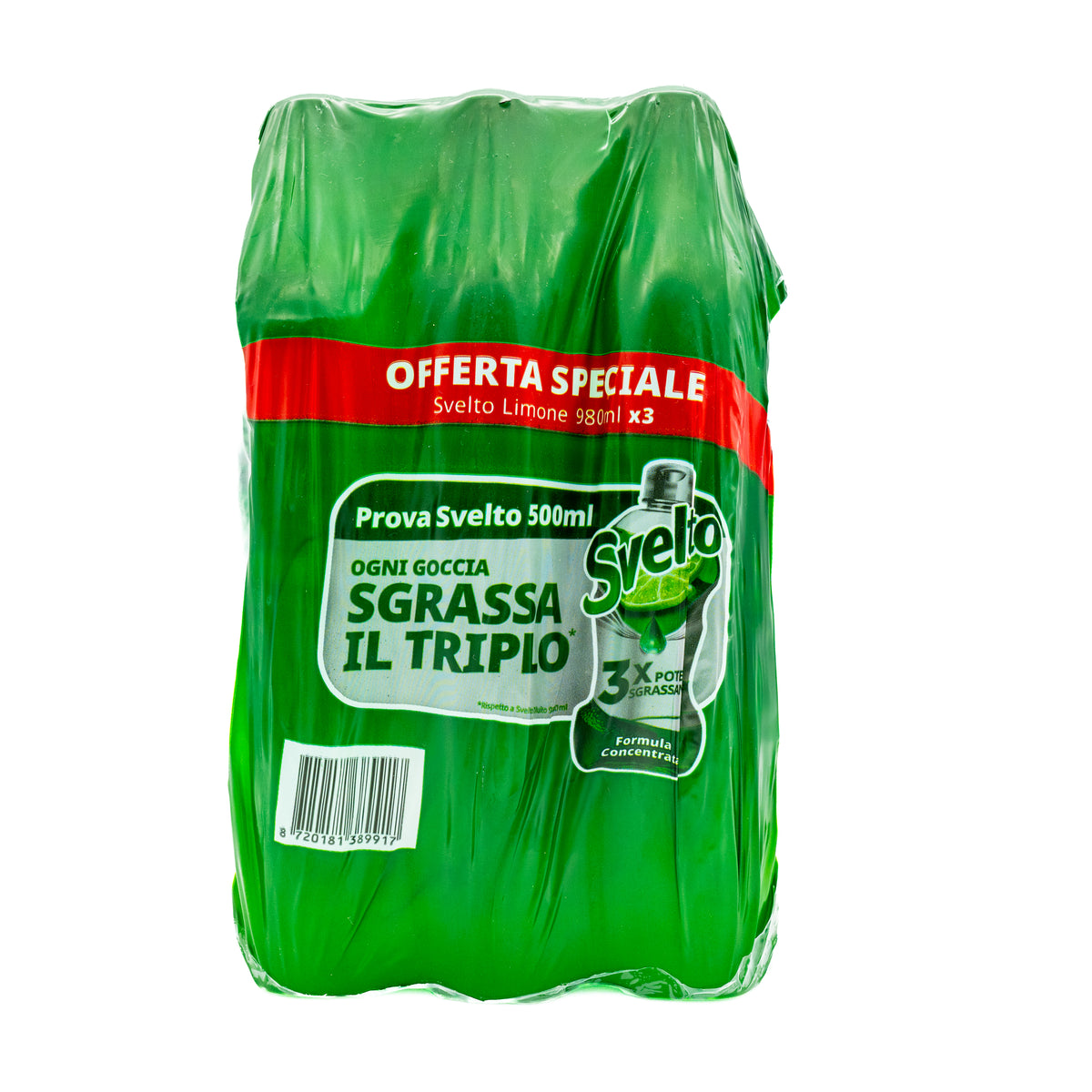 Detergent de vase cu lămâie Svelto, 3 × 980 ml