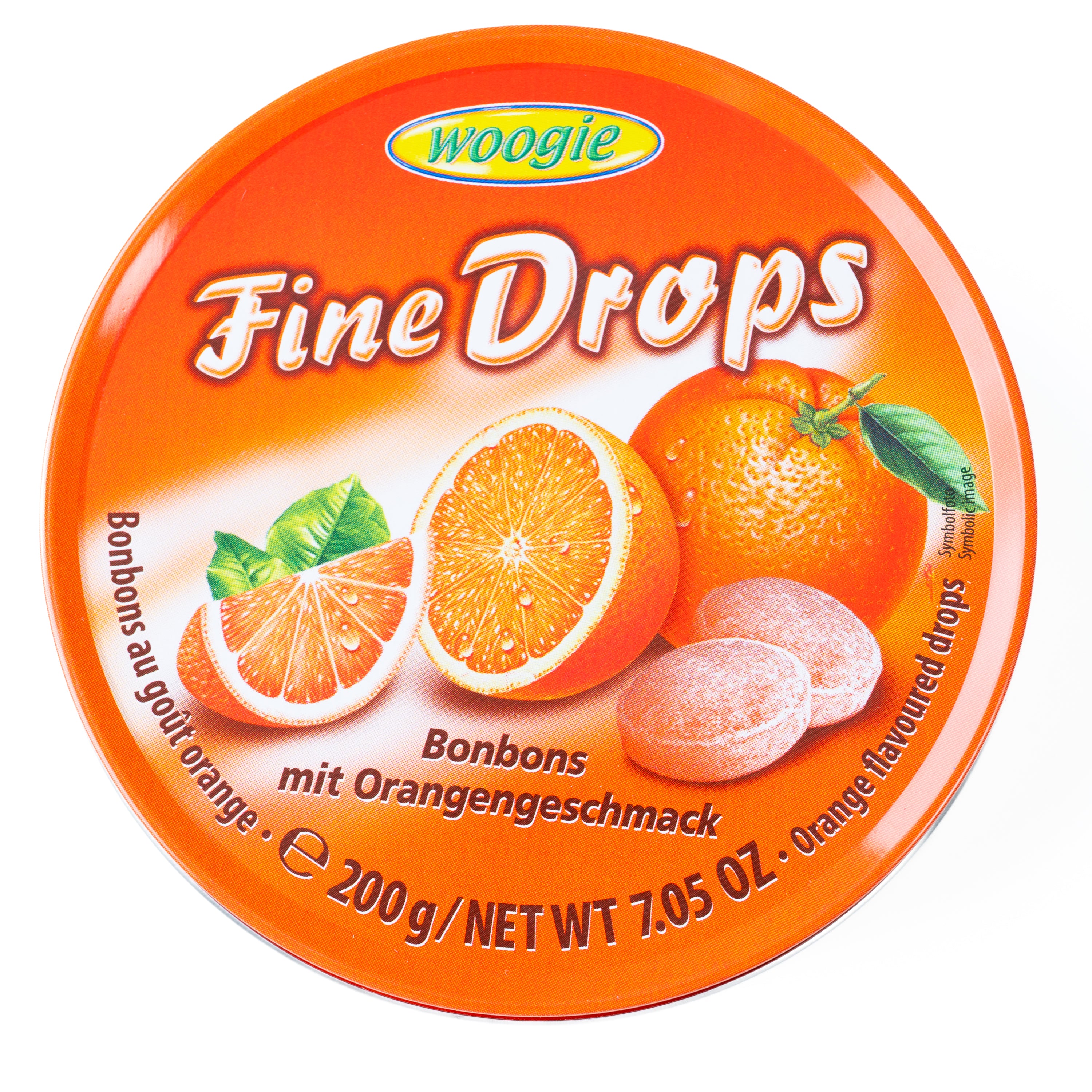 Bomboane Woogie Fine Drops cu portocală Gunz, 200 g
