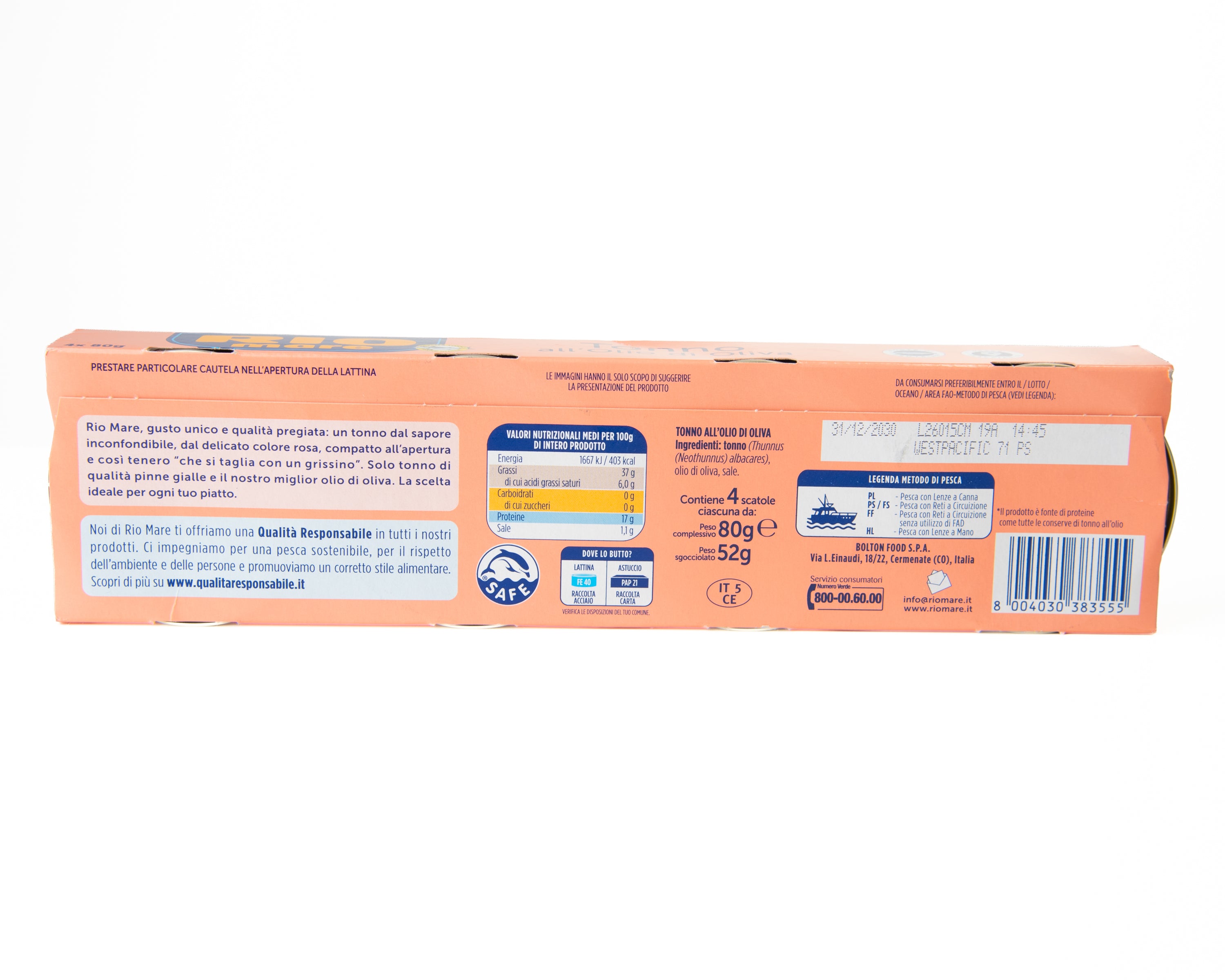 Ton în ulei de măsline Rio Mare, 80 g x 4