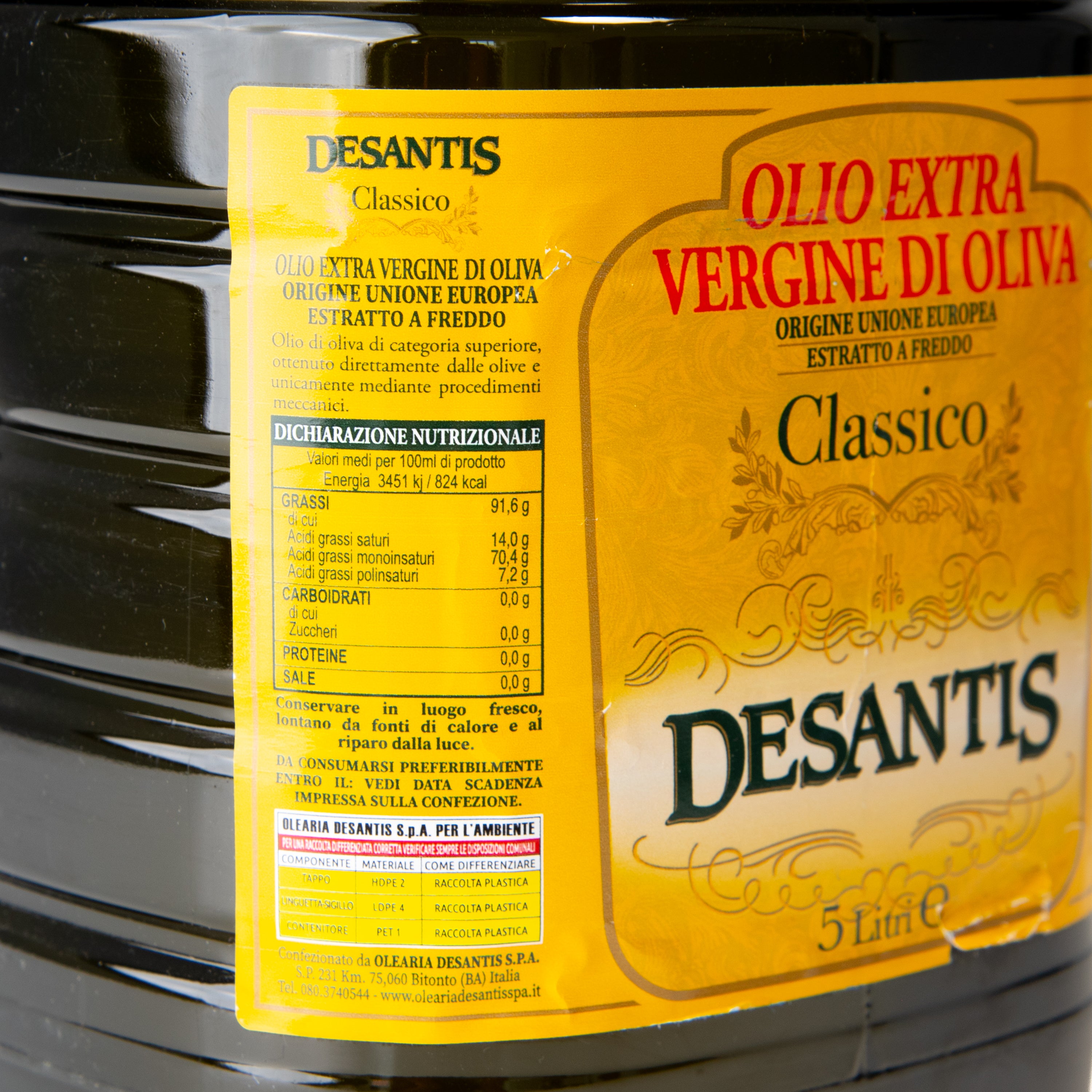 Ulei de măslines extravirgin De Santis, 5 L