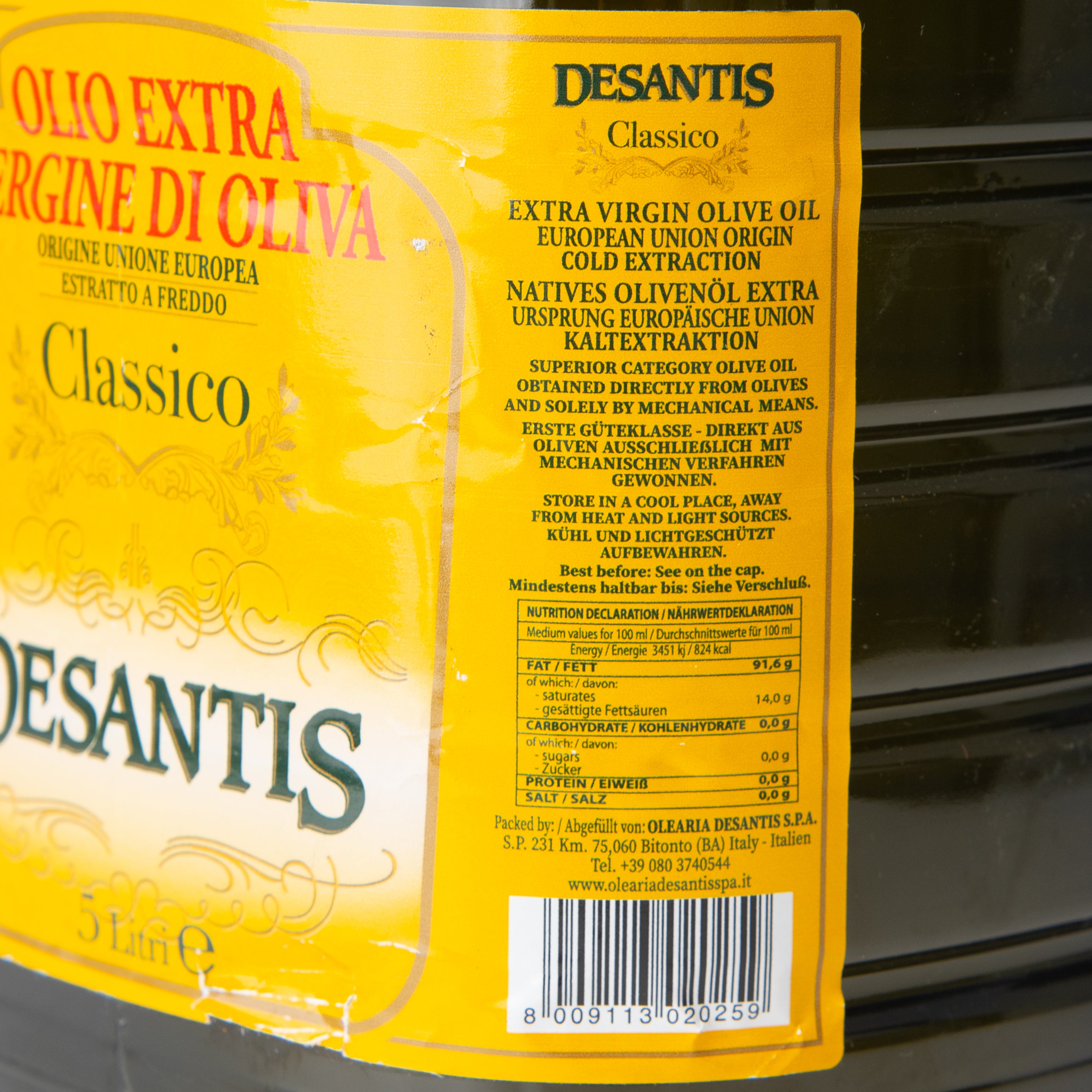 Ulei de măslines extravirgin De Santis, 5 L
