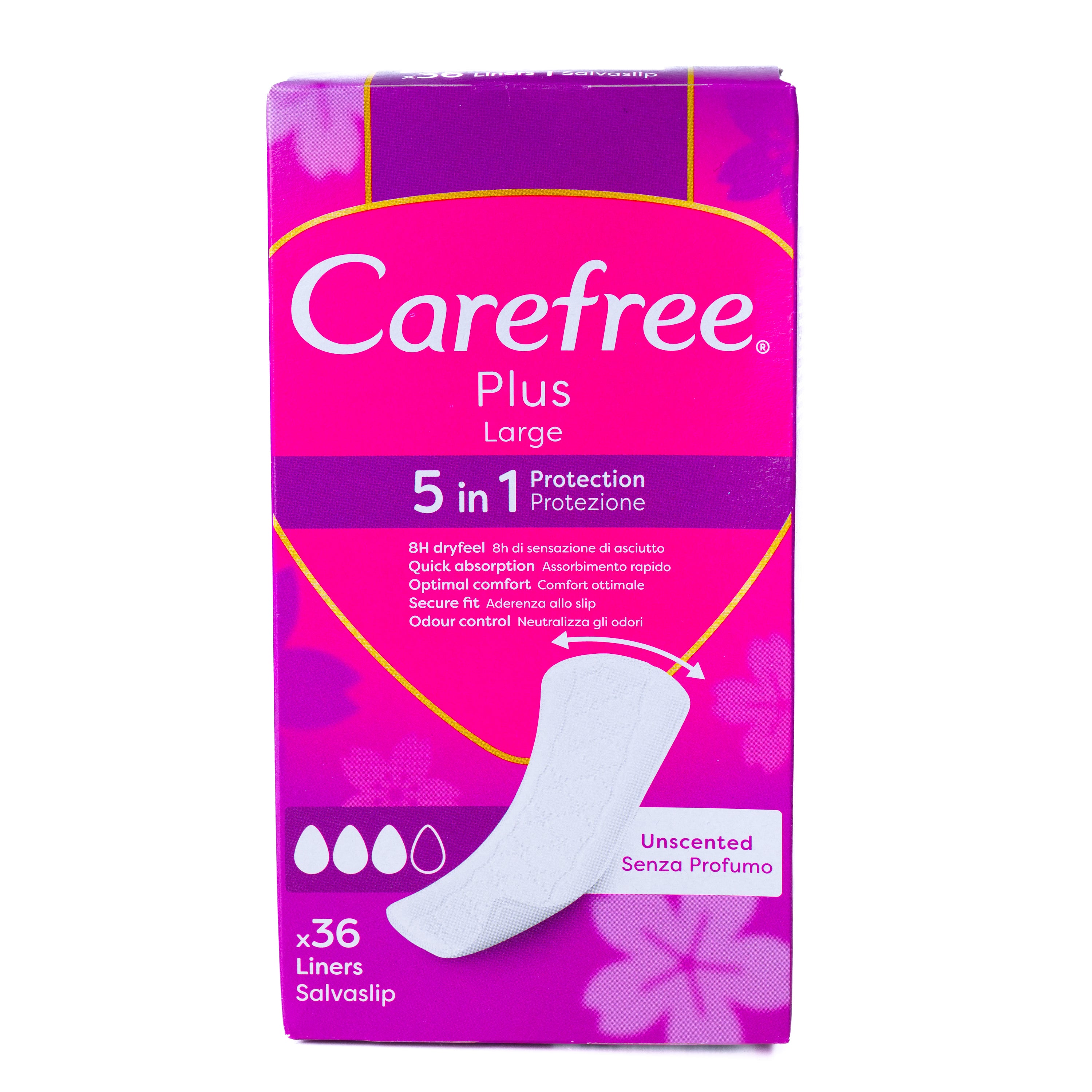 Absorbante zilnice Carefree Plus Large, 36 bucăți