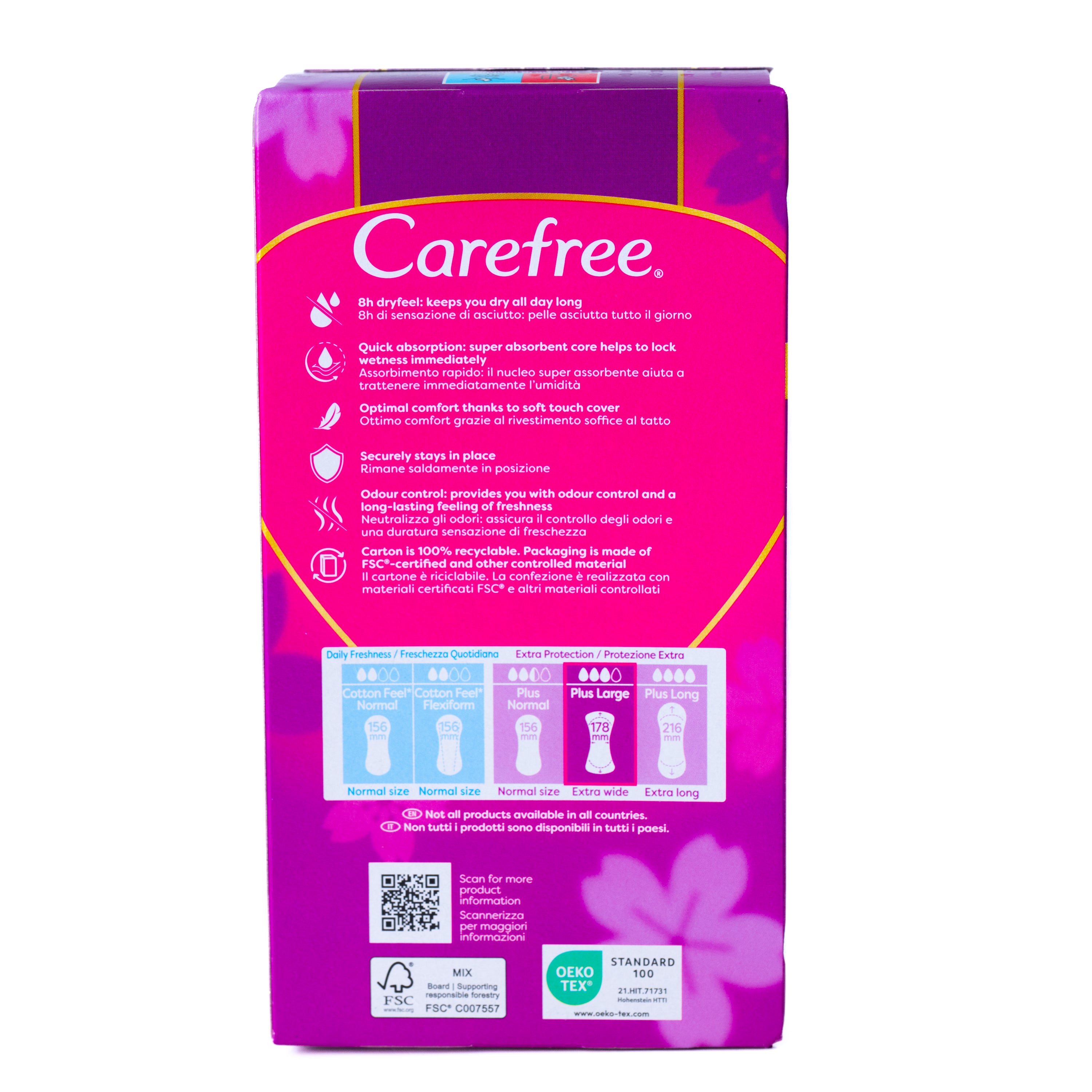 Absorbante zilnice Carefree Plus Large, 36 bucăți