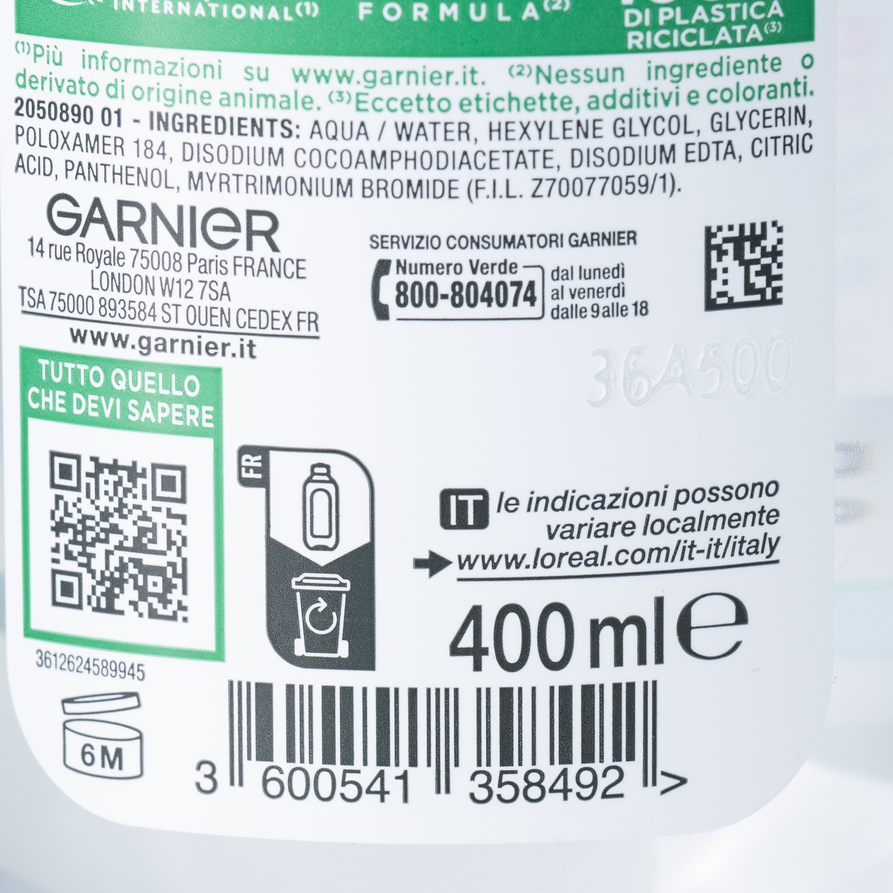 Apă micelară Garnier pentru piele sensibilă, 400 ml