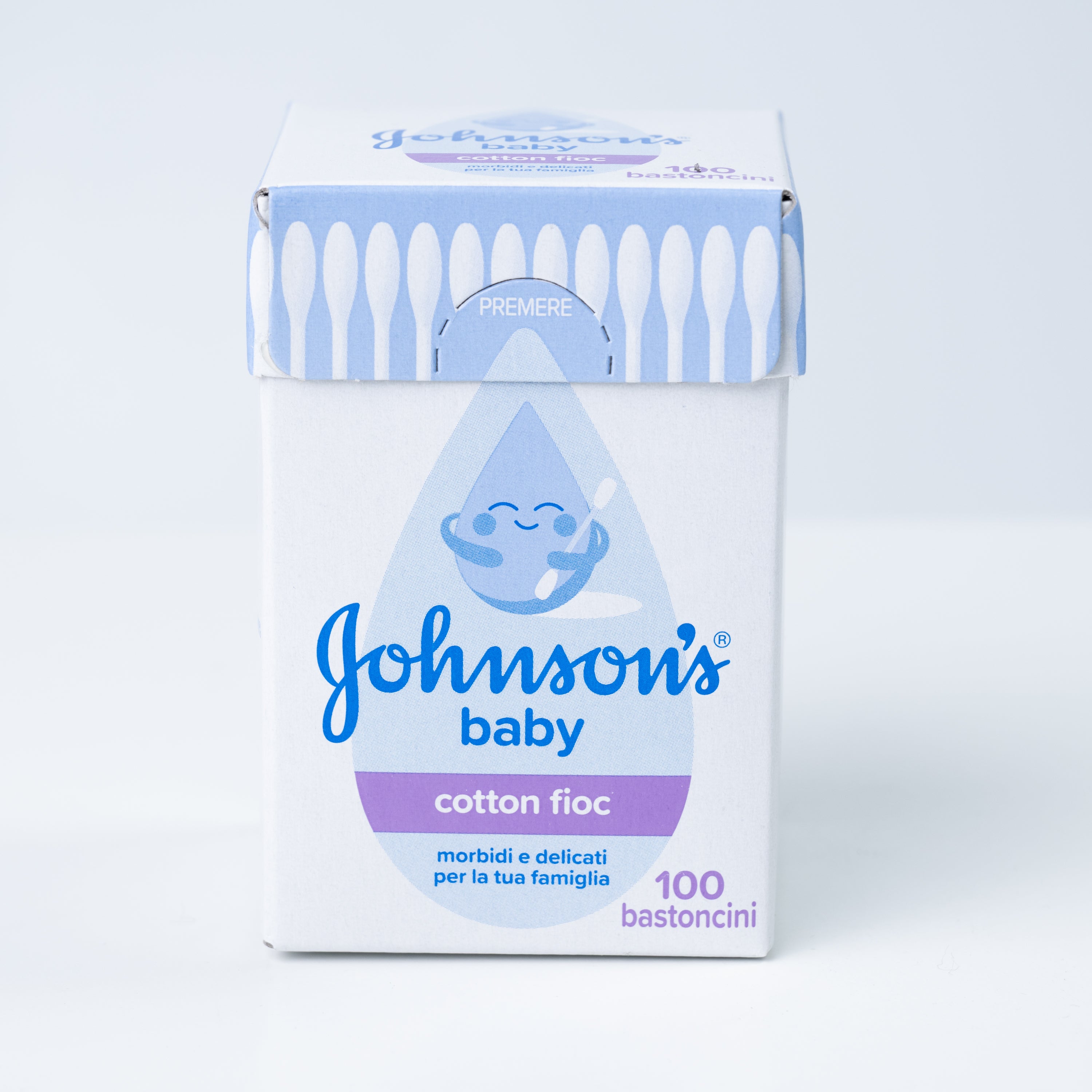 Bețișoare de urechi din bumbac Johnson's, 100 bucăți