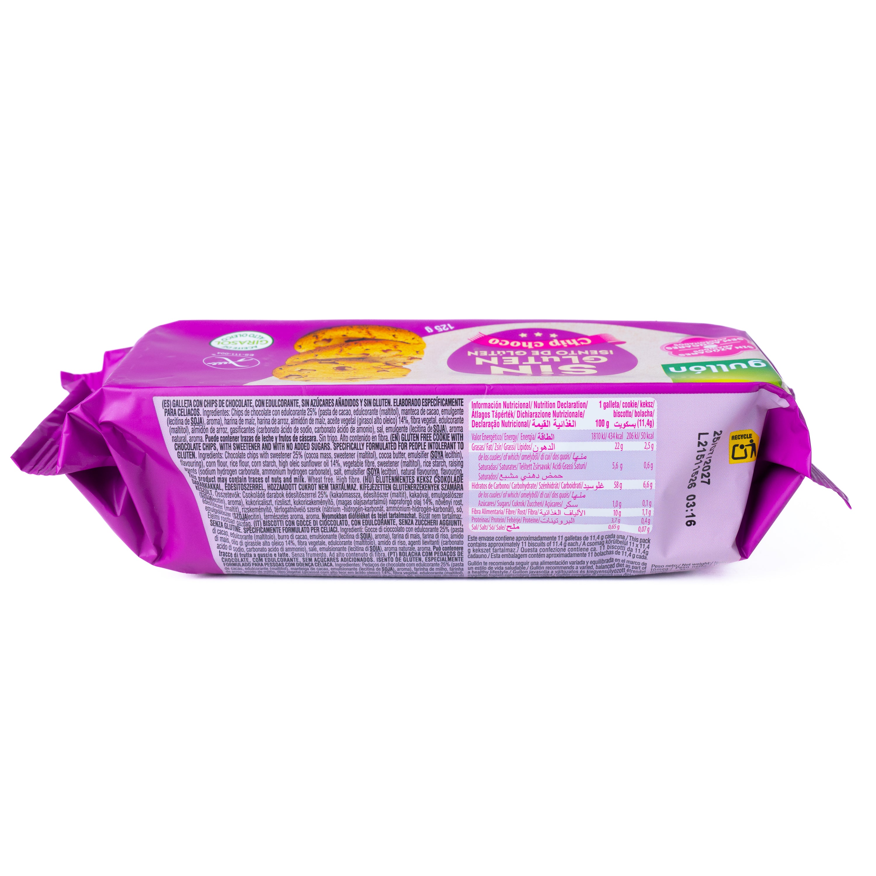 Biscuiți Choco Chips fără gluten Gullón, 130 g