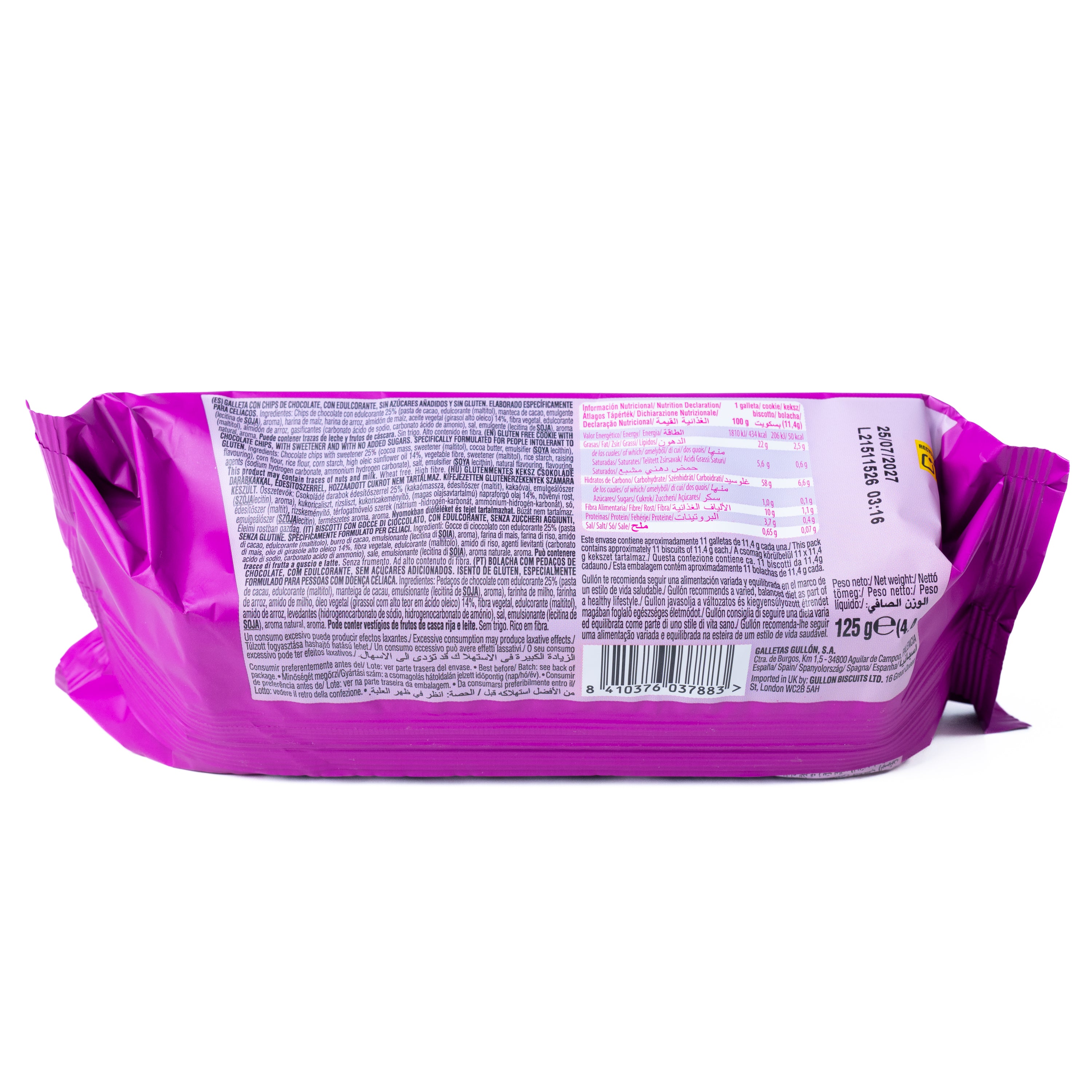 Biscuiți Choco Chips fără gluten Gullón, 130 g