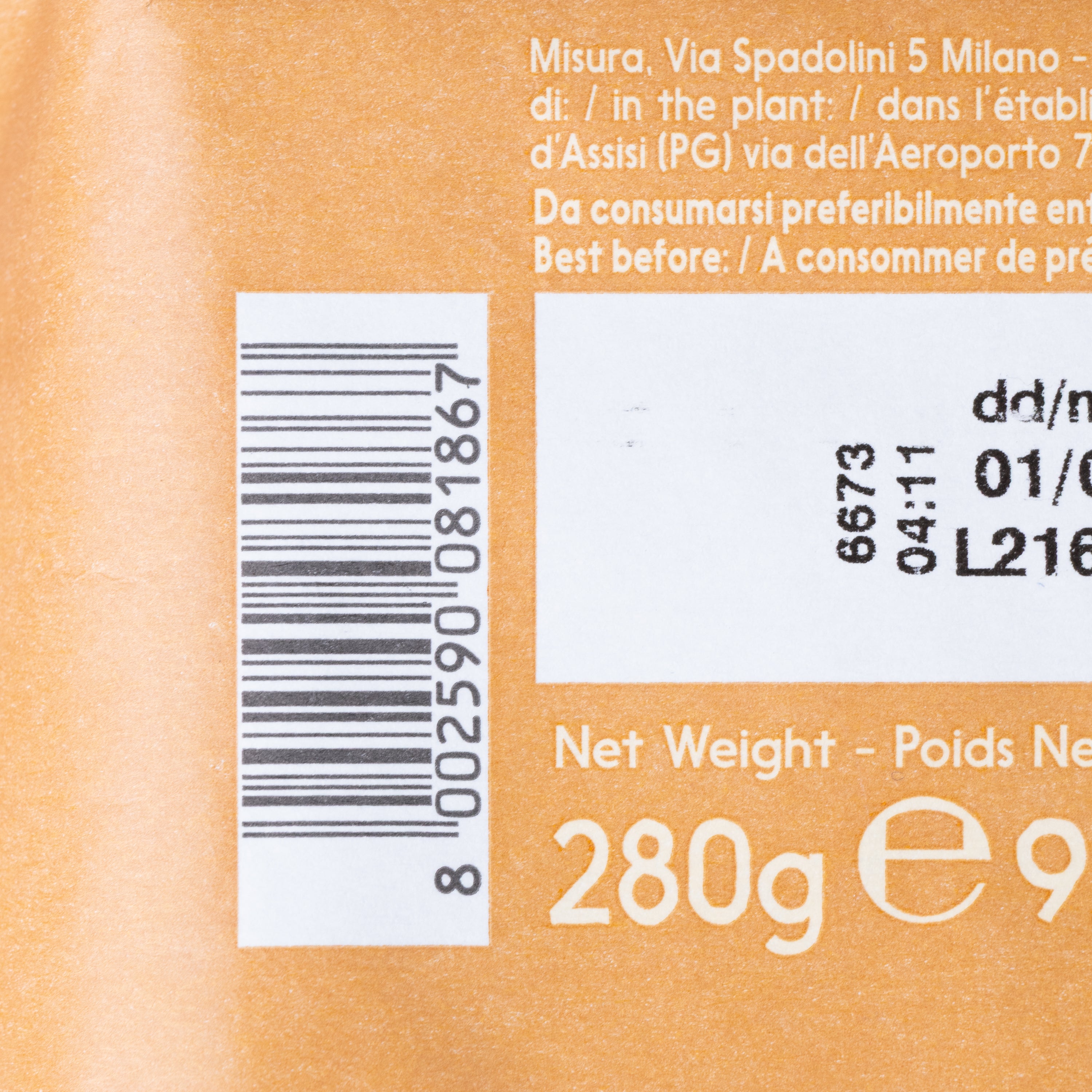 Biscuiți integrali cu picături de ciocolată Fibrextra Misura, 280 g