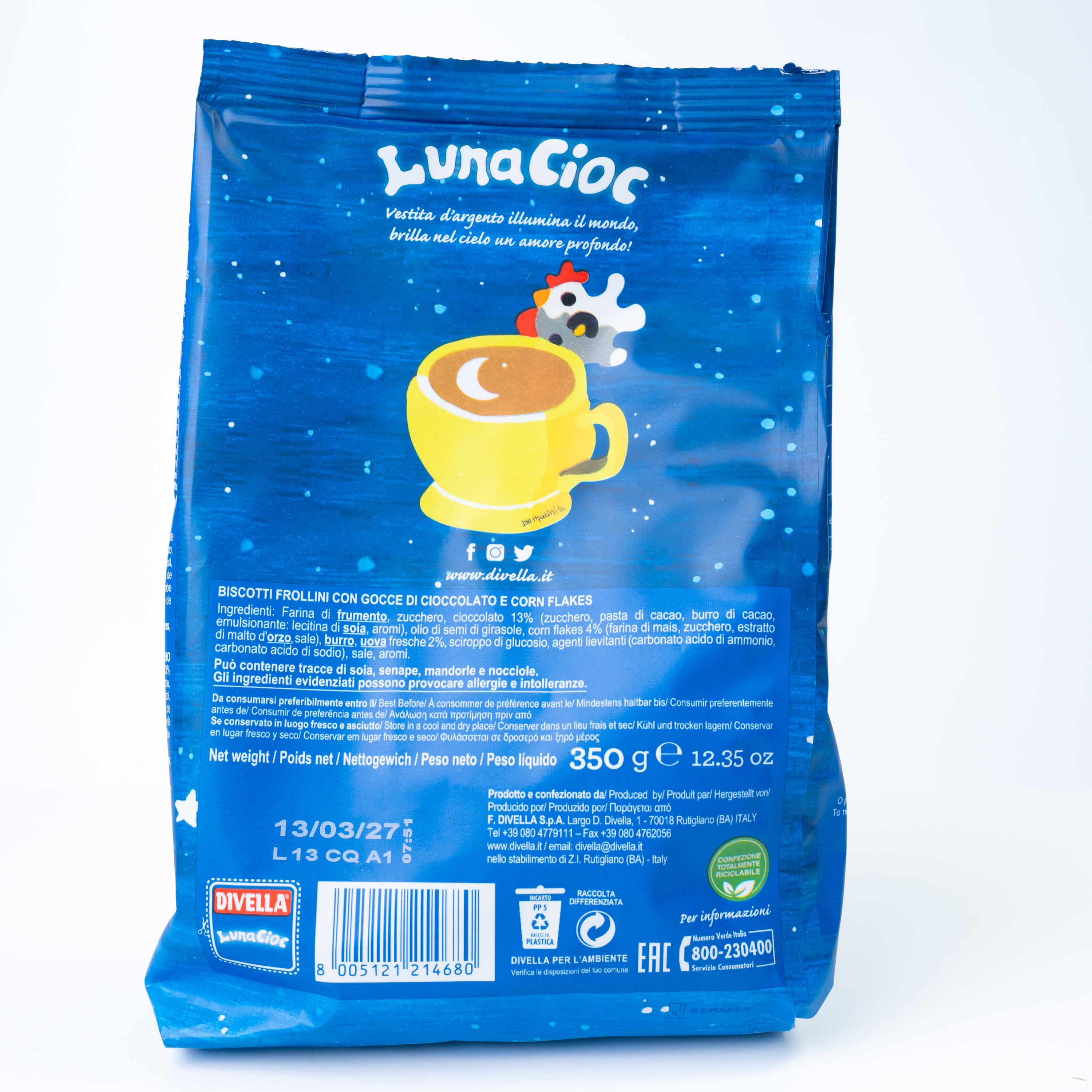 Biscuiți Lunacioc Divella, 350 g